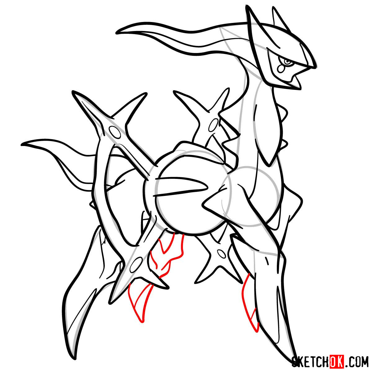 How to draw Arceus Pokemon - step 17