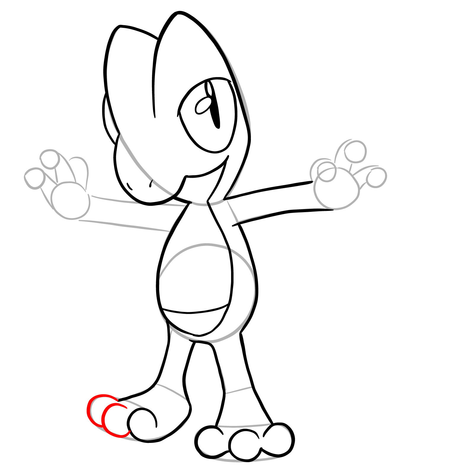 How to draw Treecko Pokemon - step 18