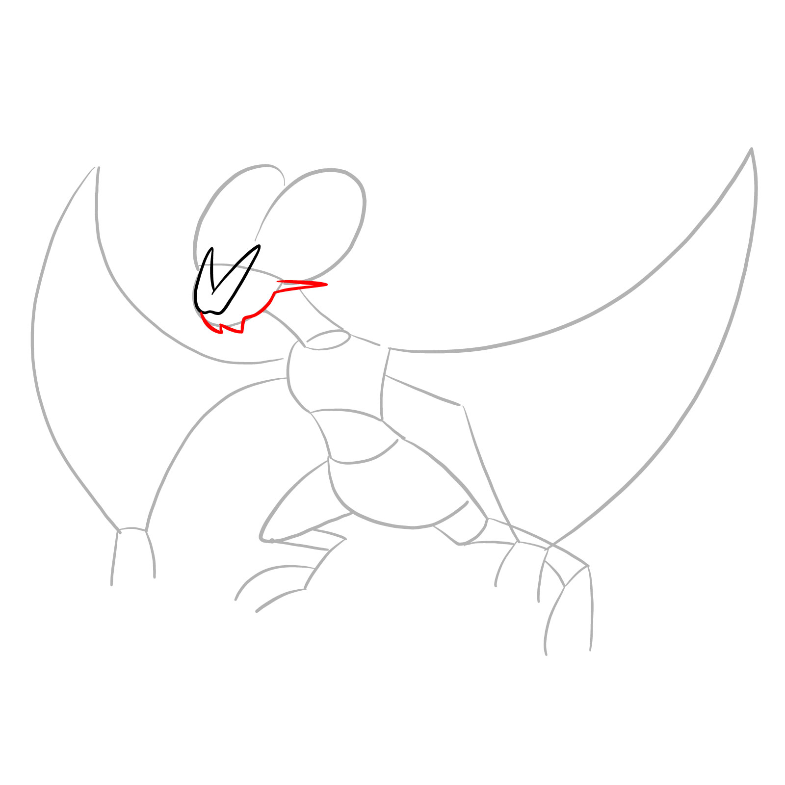How to draw Noivern Pokemon - step 05