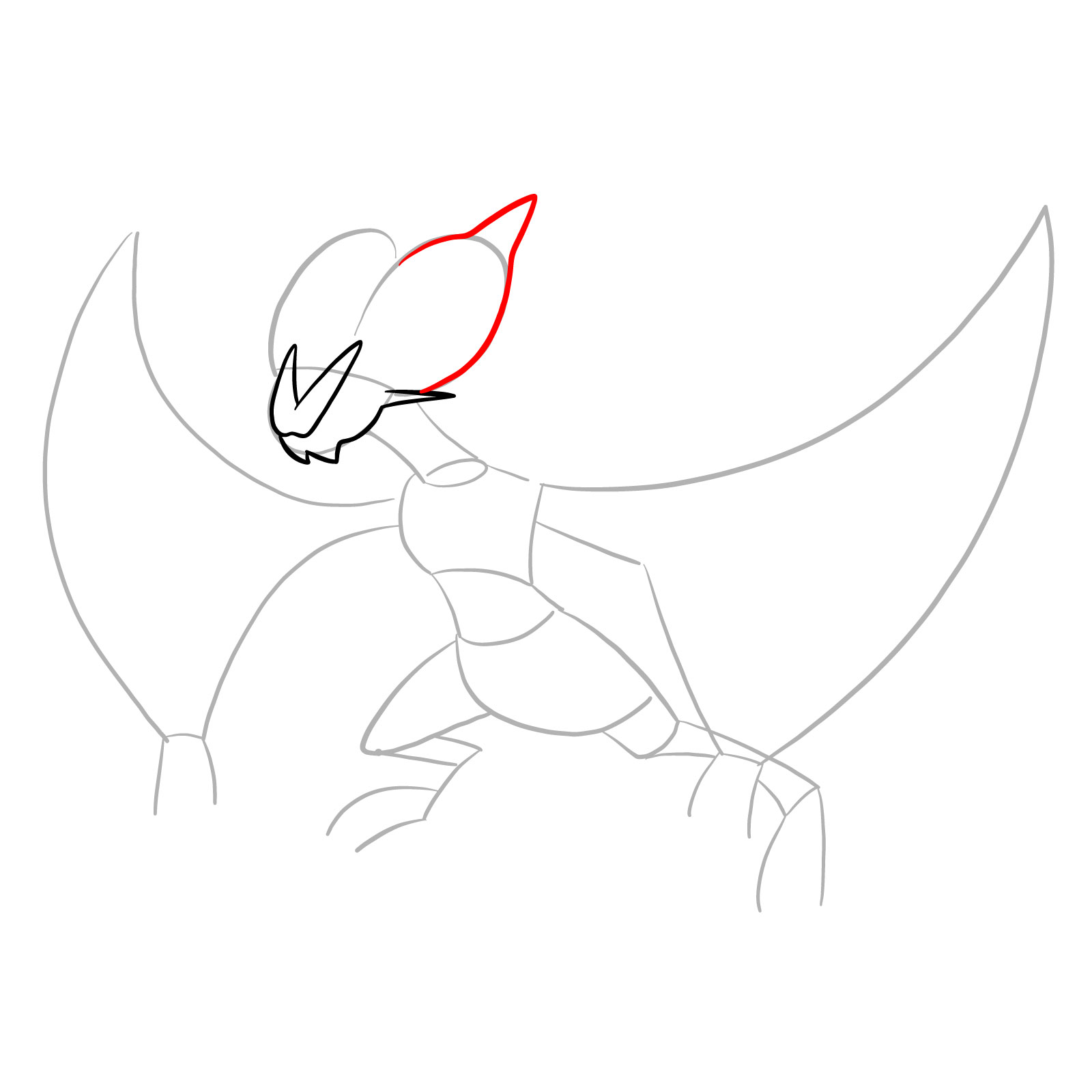 How to draw Noivern Pokemon - step 06