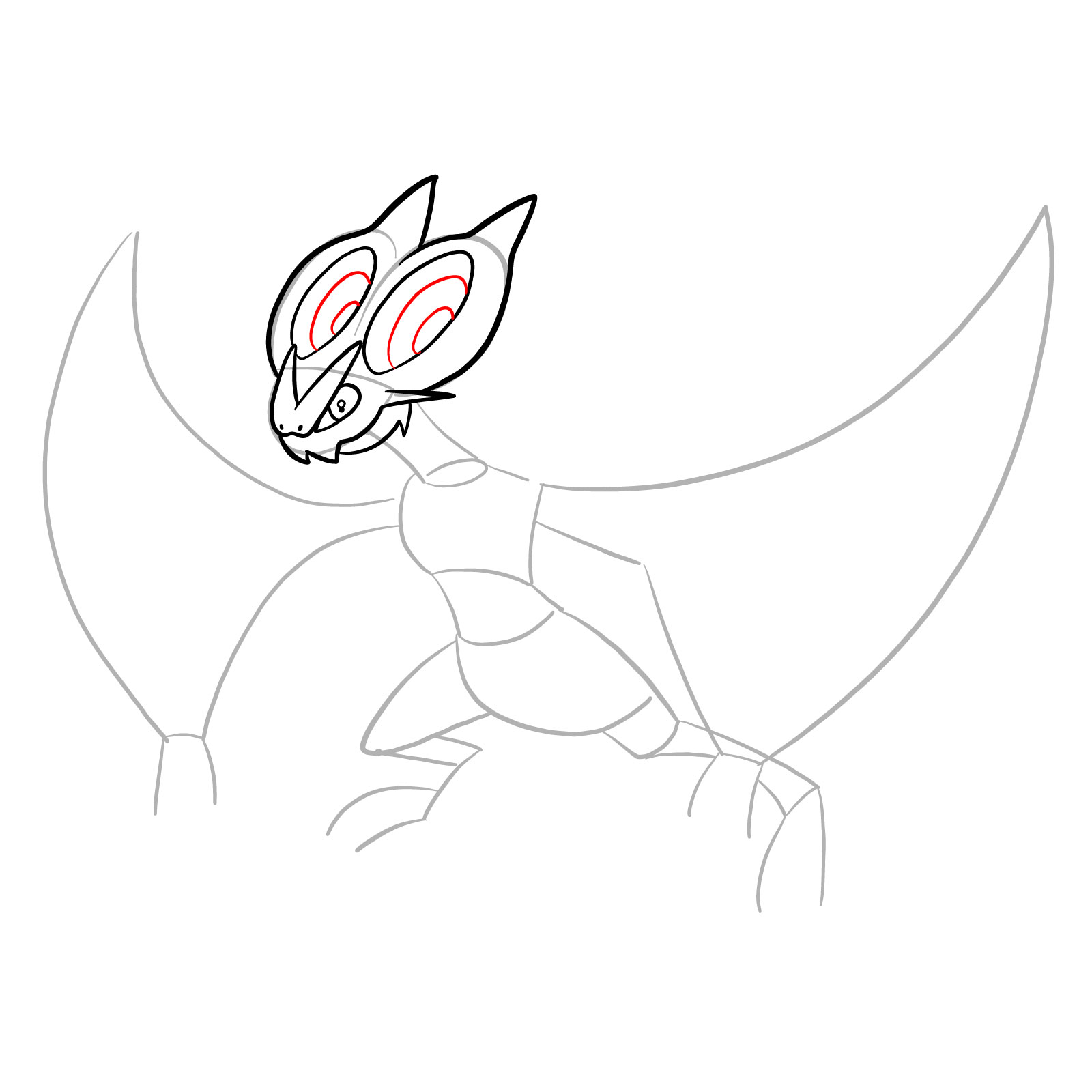 How to draw Noivern Pokemon - step 09