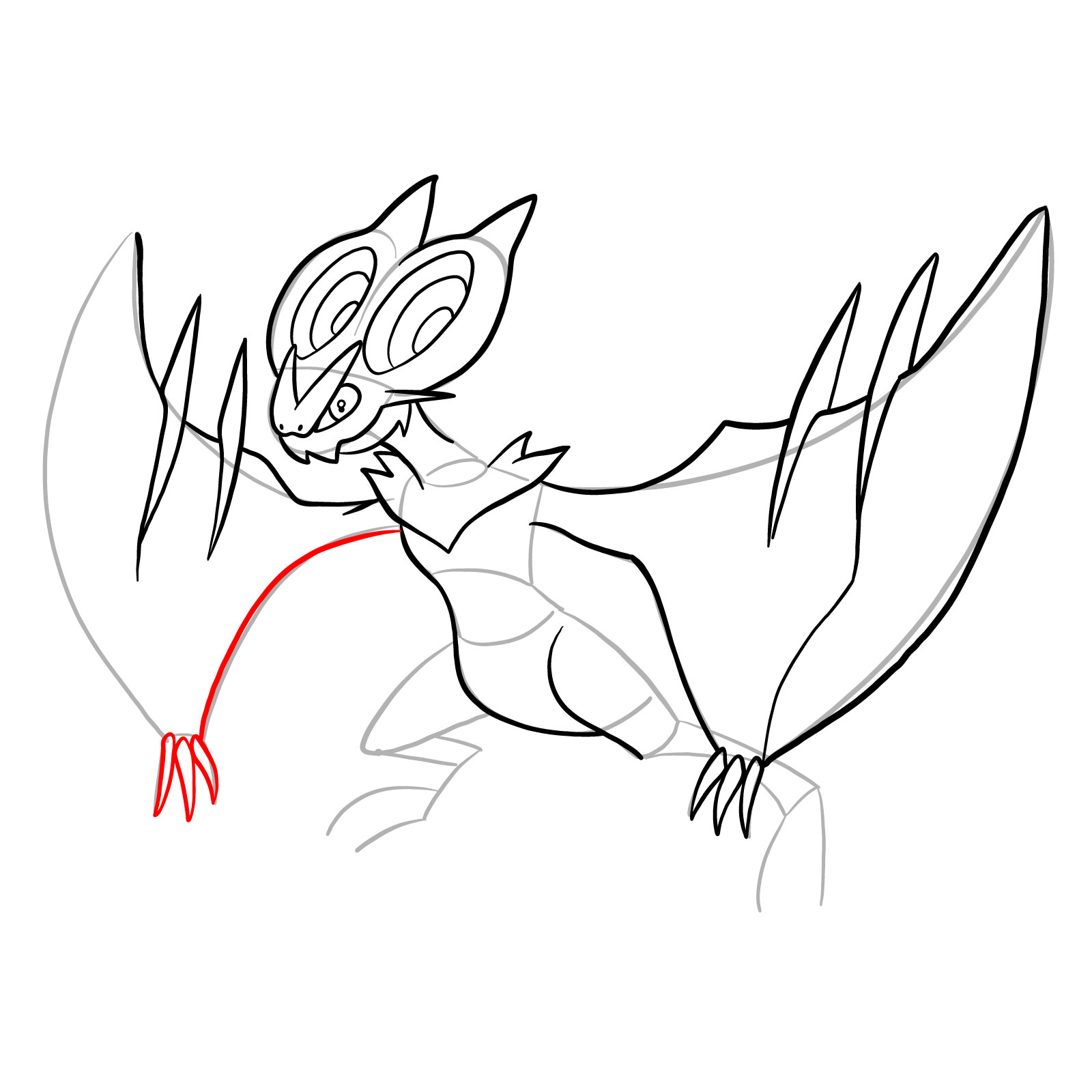 How to draw Noivern Pokemon - step 20