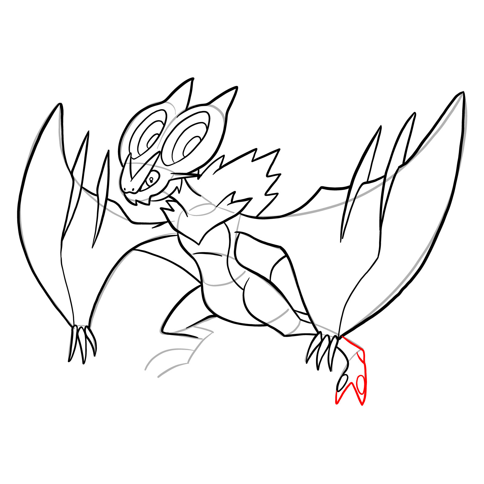 How to draw Noivern Pokemon - step 27