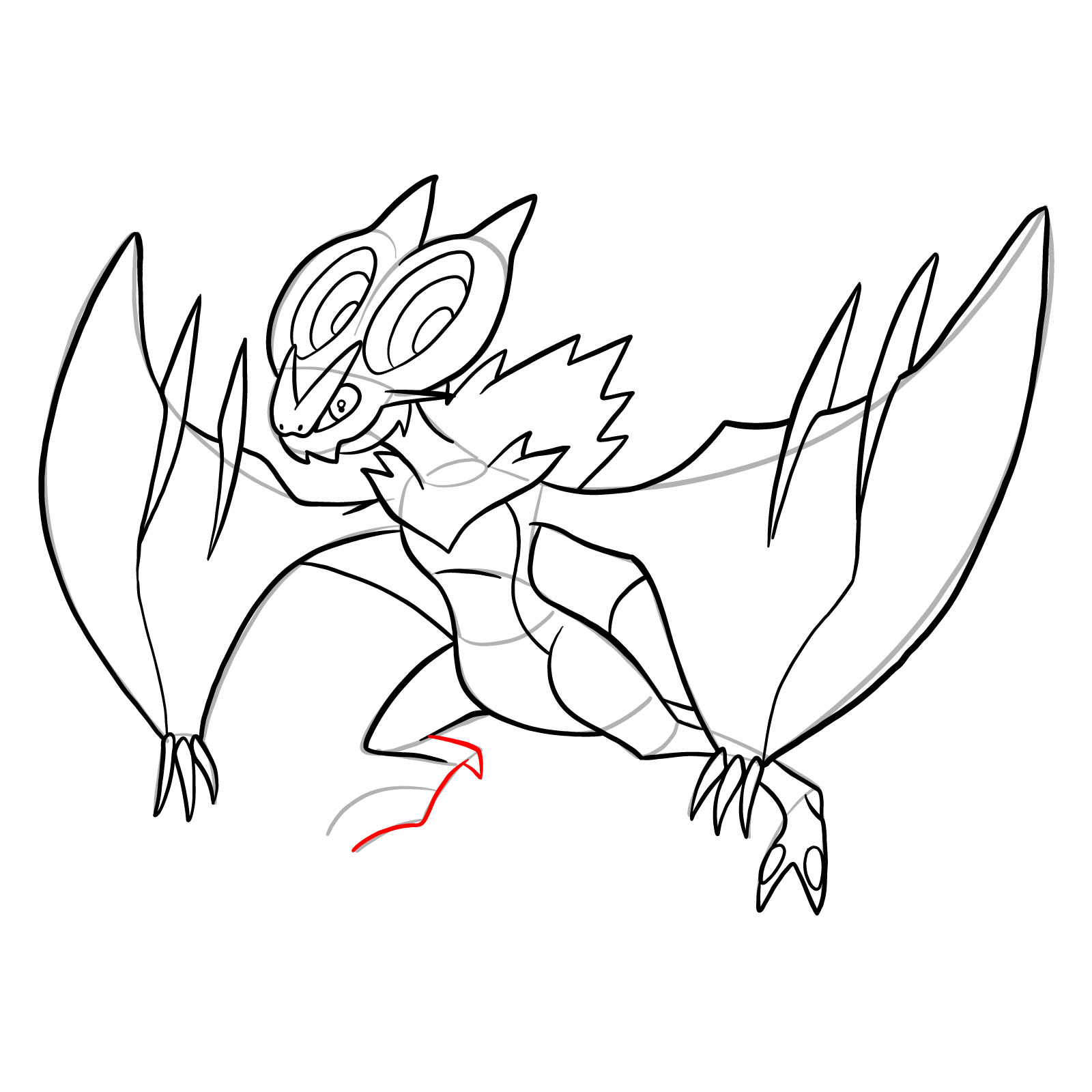 How to draw Noivern Pokemon - step 28