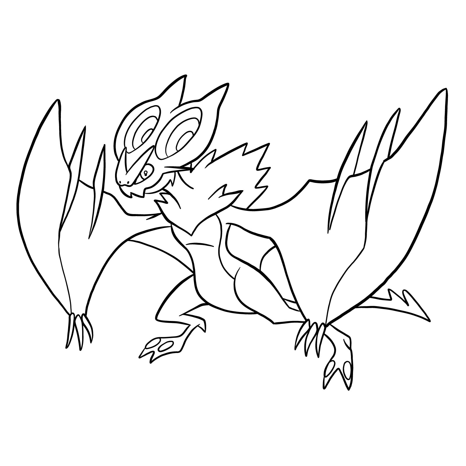 How to draw Noivern Pokemon - coloring