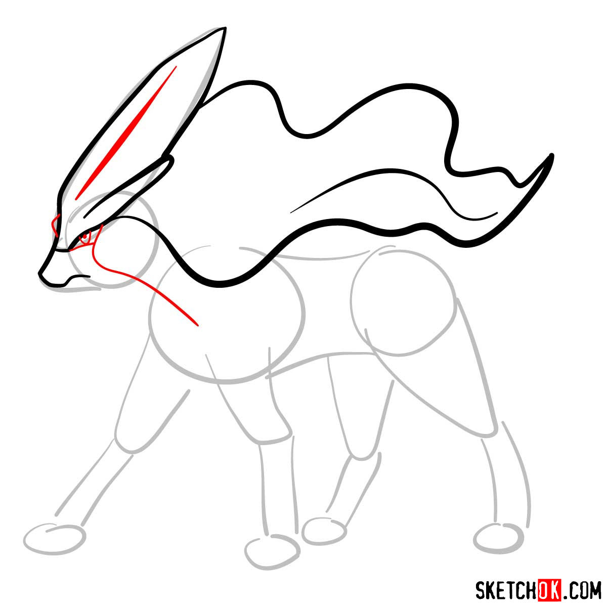 How to draw Suicune | Pokemon - step 05