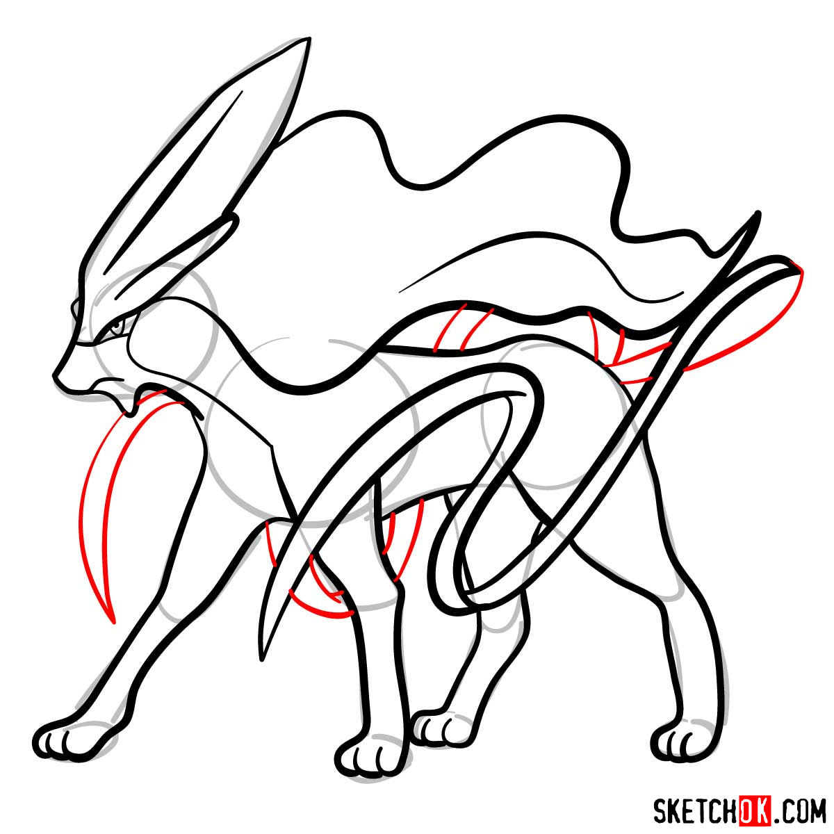 How to draw Suicune | Pokemon - step 10