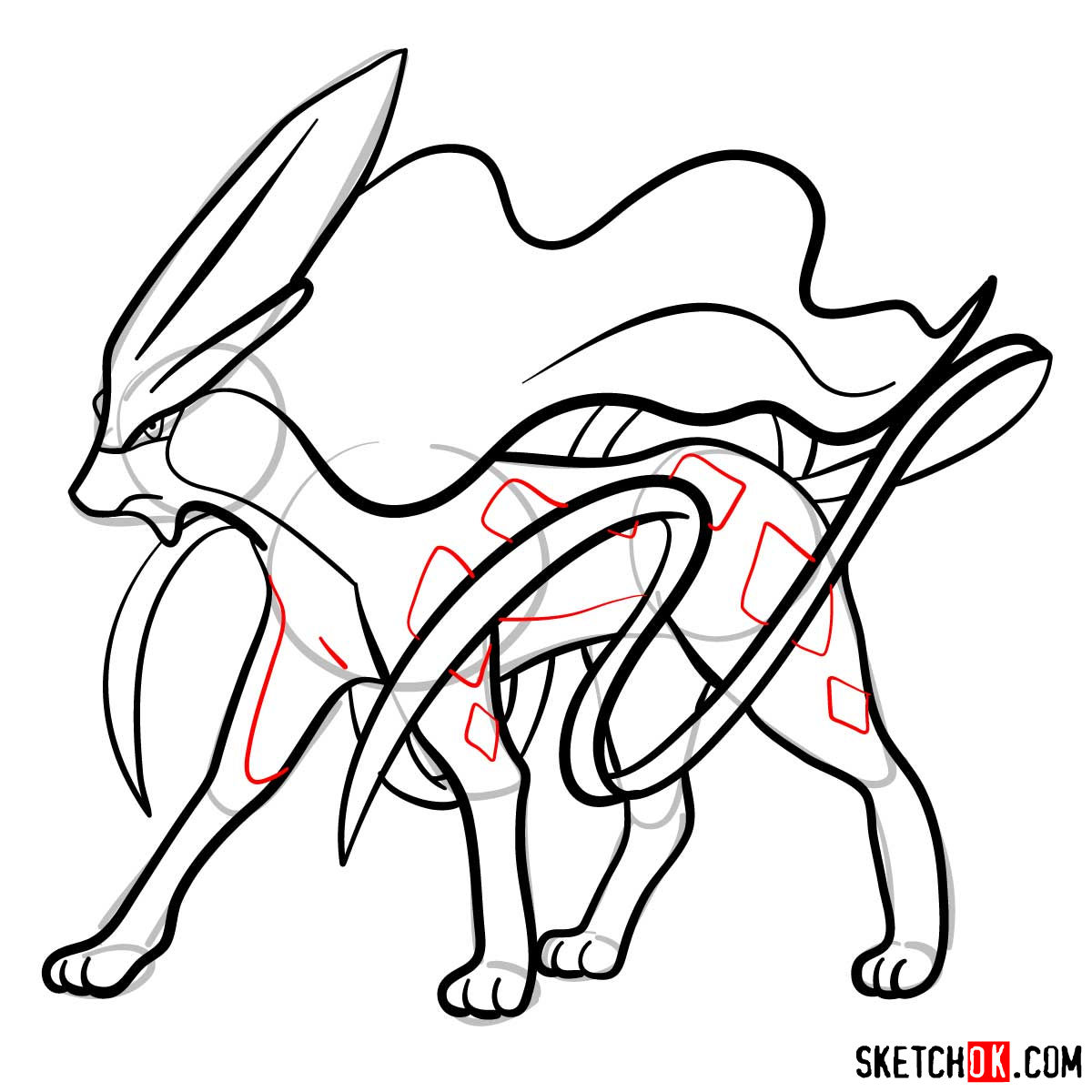 COMO DESENHAR O POKÉMON SUICUNE  HOW TO DRAW POKÉMON SUICUNE 