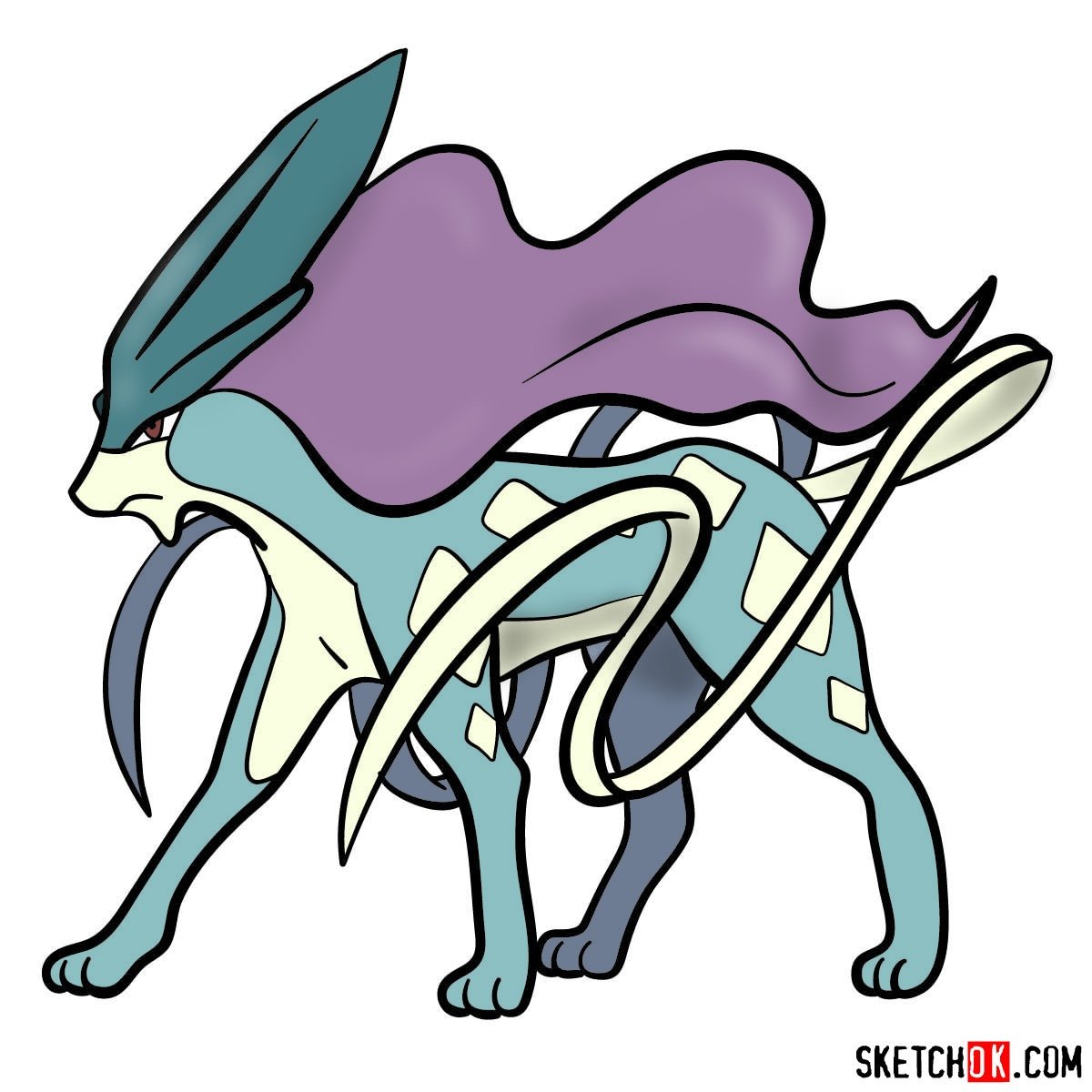 How to draw Suicune | Pokemon