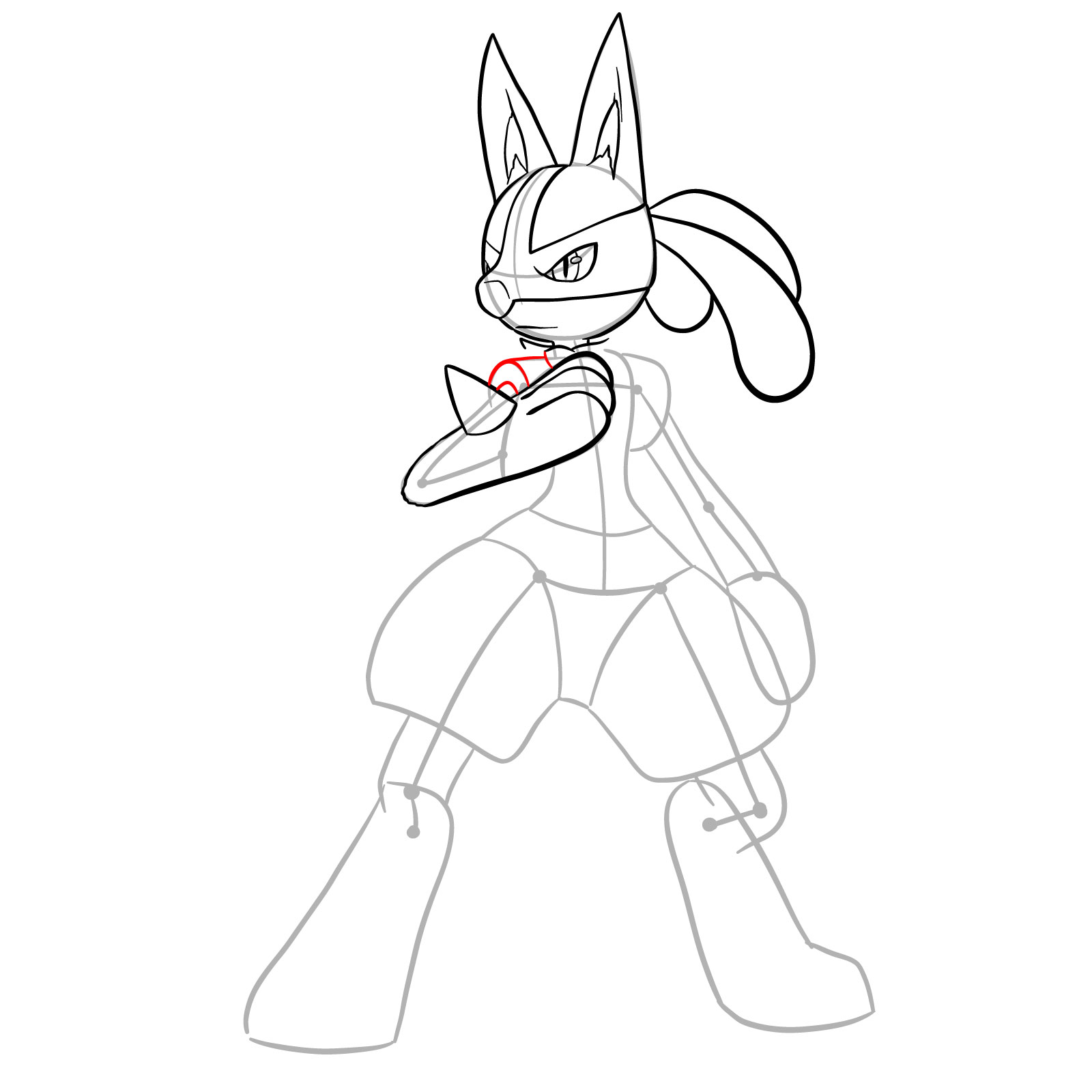 How to draw Lucario (SSBU) - step 17