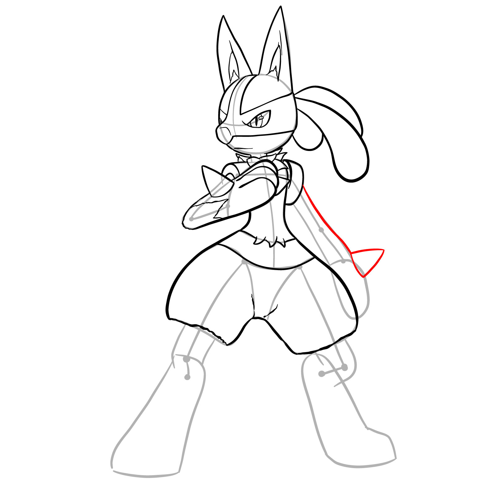 How to draw Lucario (SSBU) - step 26