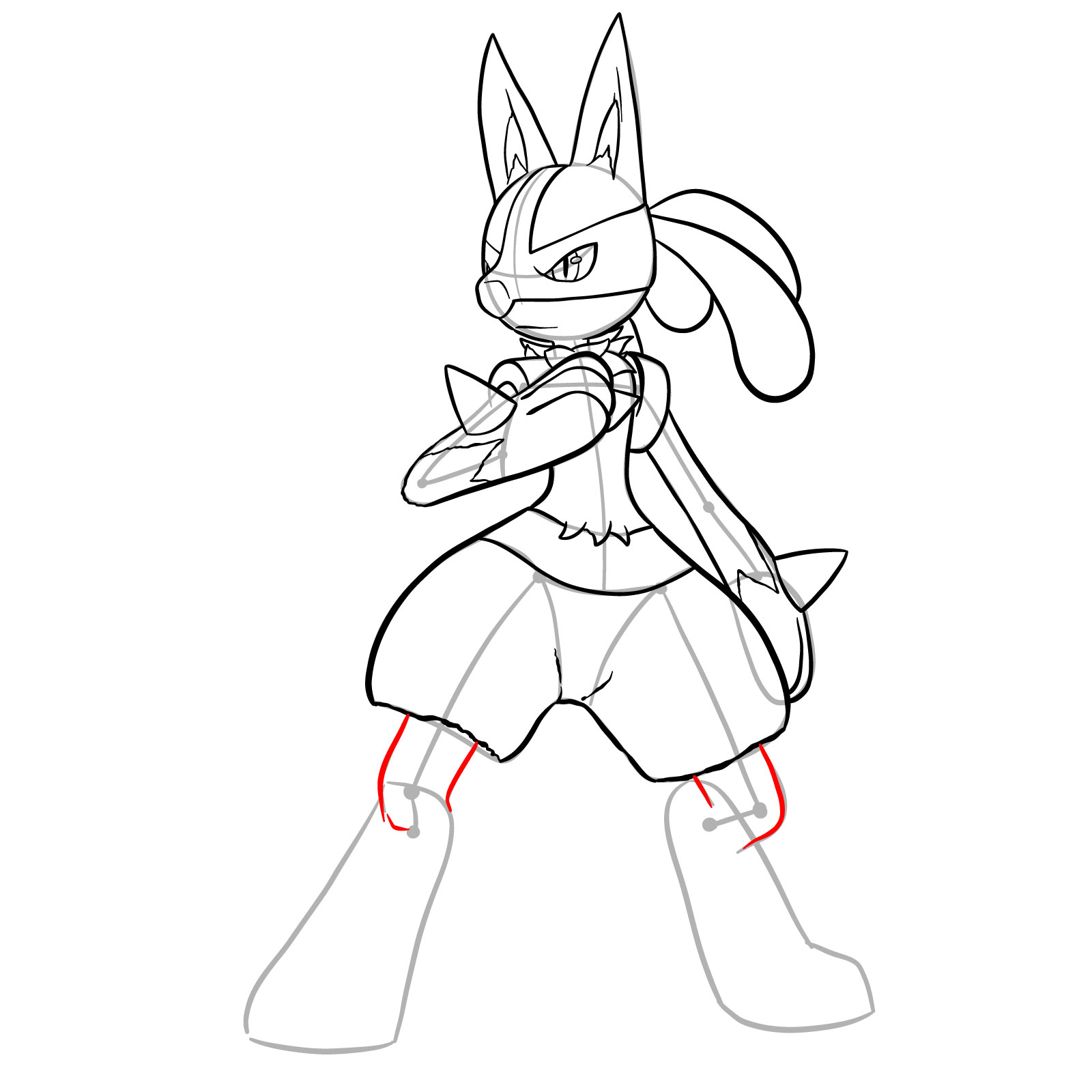 How to draw Lucario (SSBU) - step 29