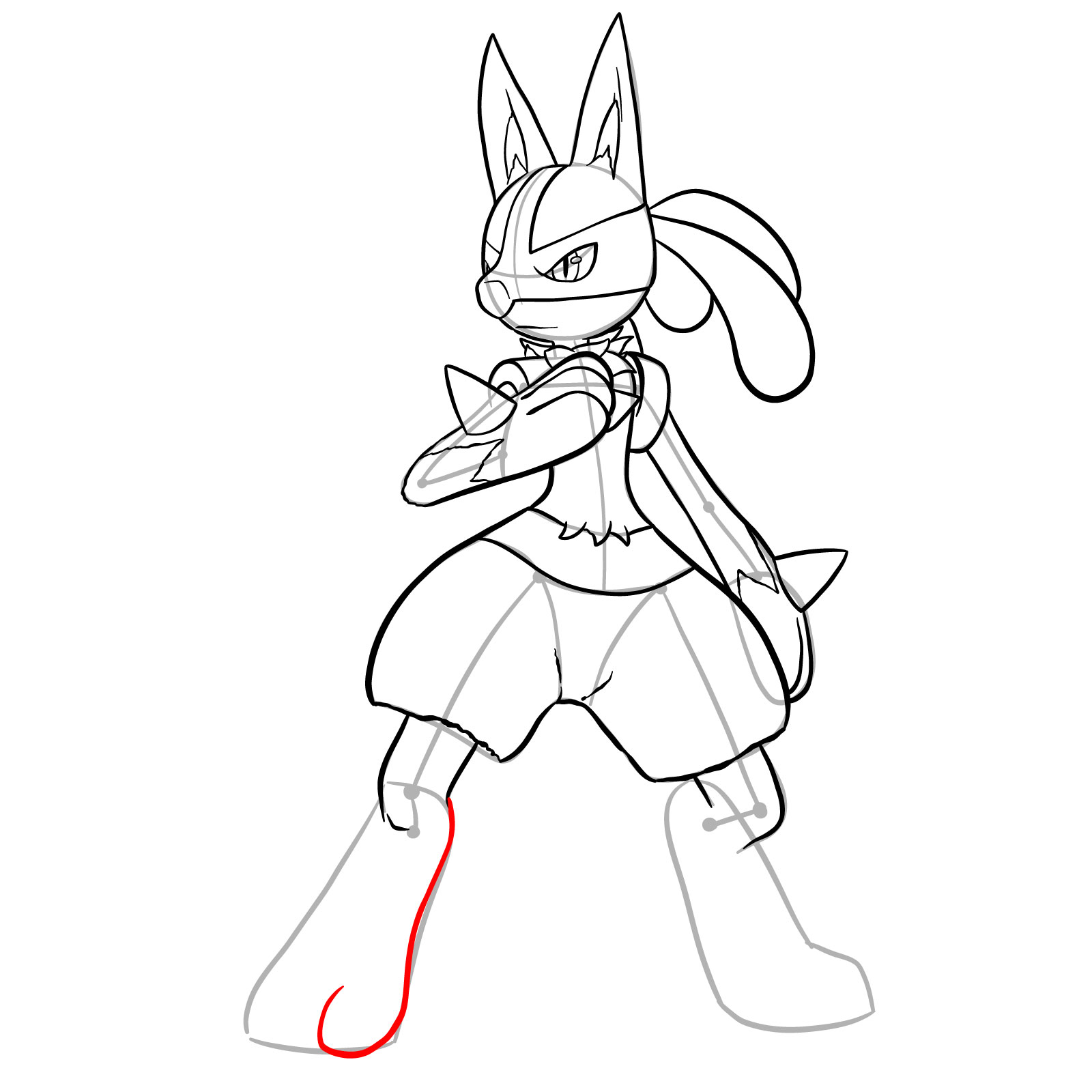 How to draw Lucario (SSBU) - step 30