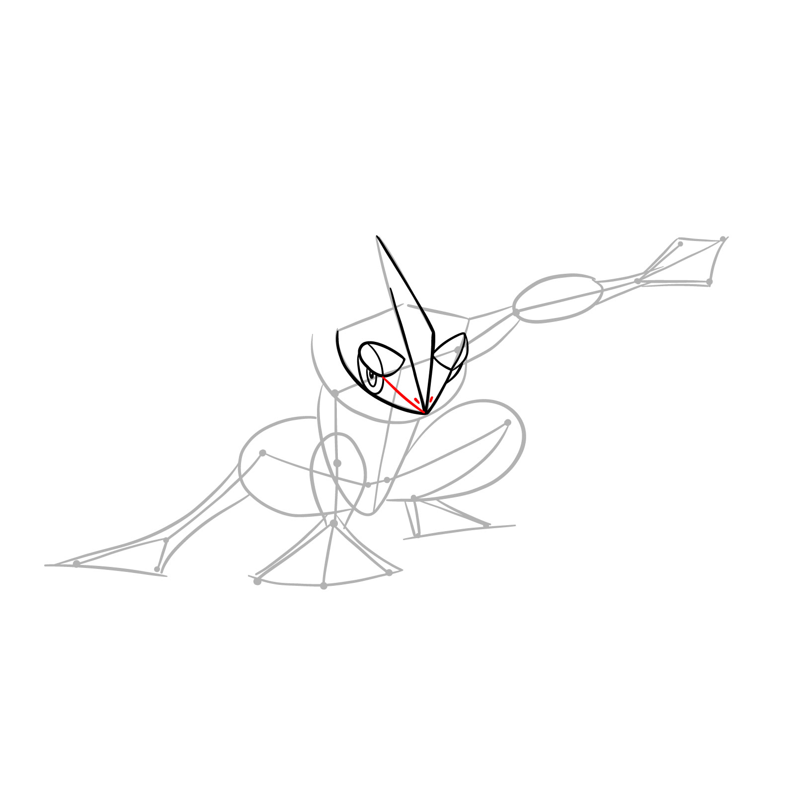How to draw Greninja Pokemon - step 08