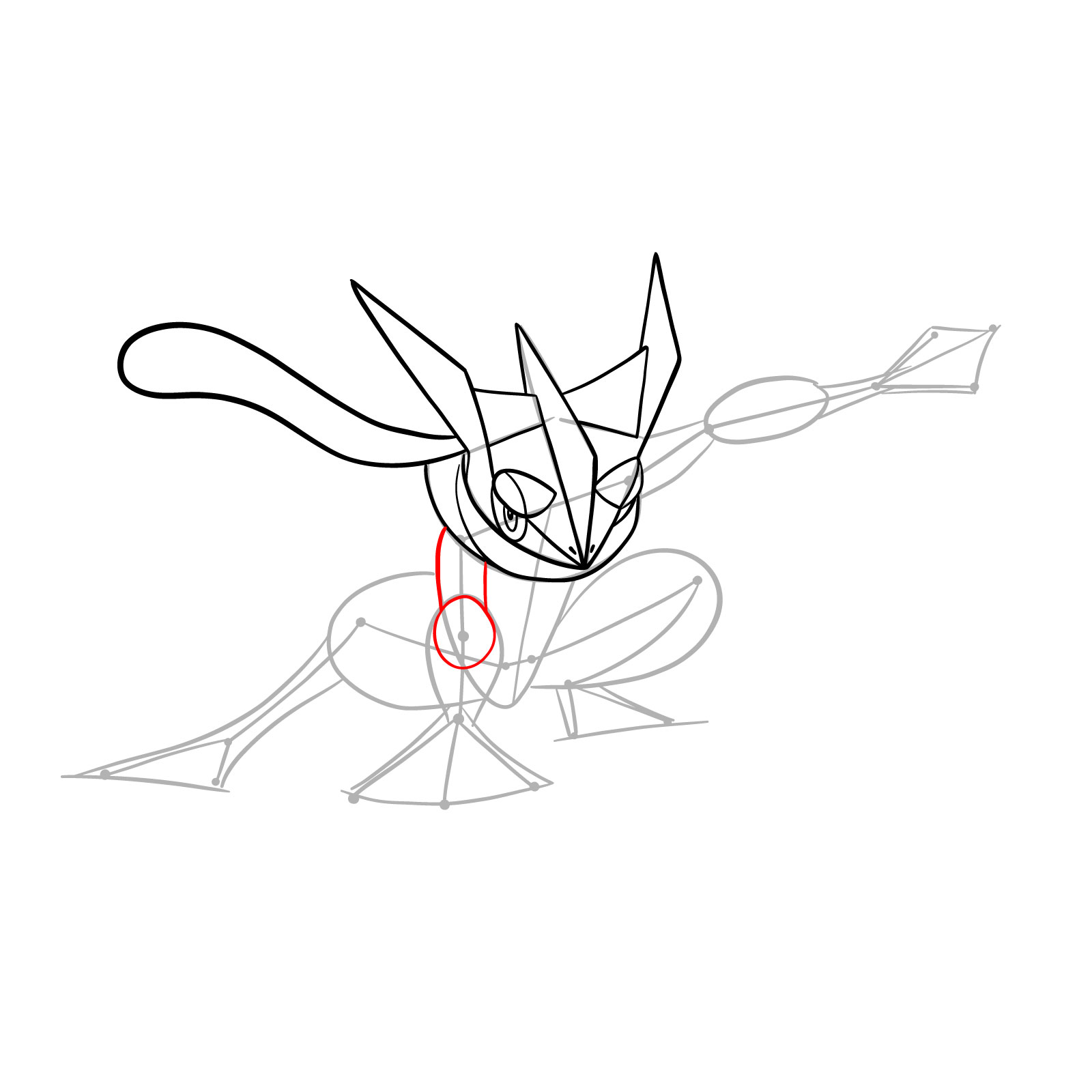 How to draw Greninja Pokemon - step 14