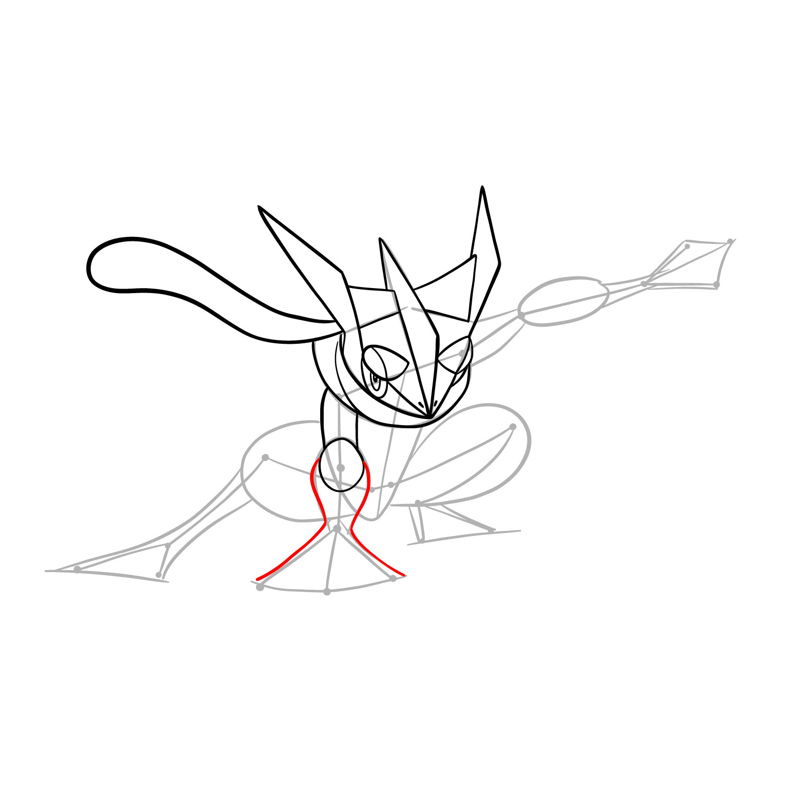 How to draw Greninja Pokemon - step 15
