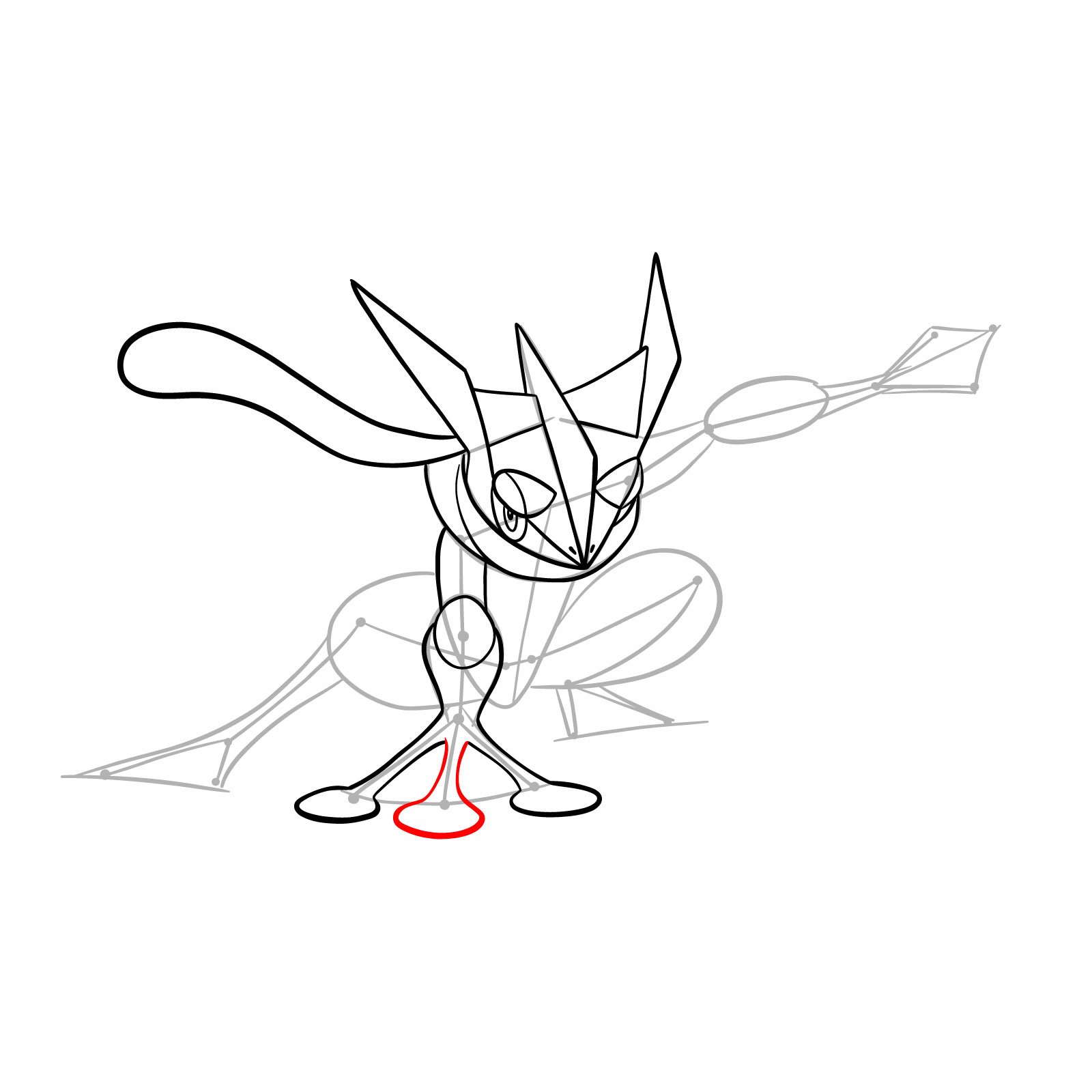 How to draw Greninja Pokemon - step 17