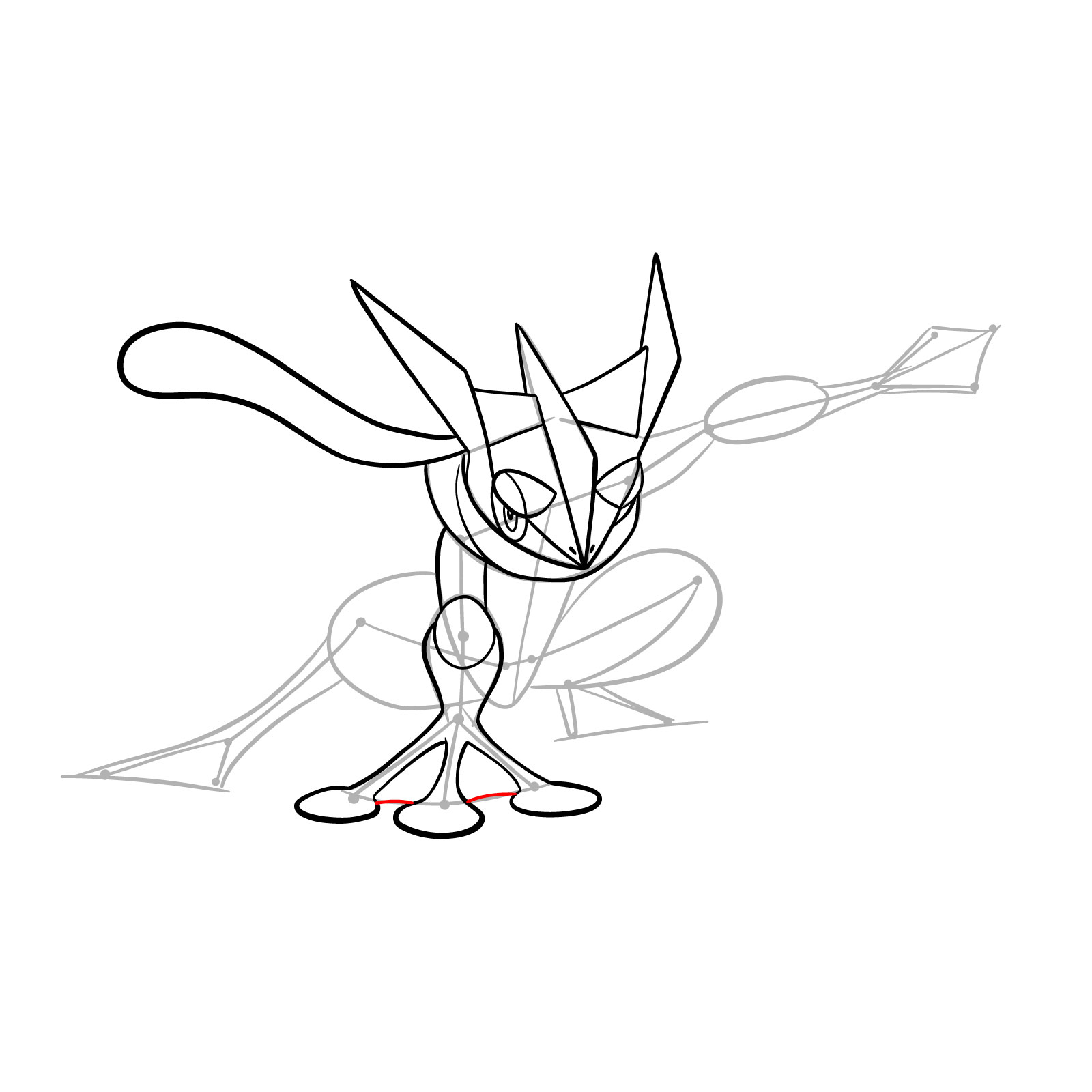 How to draw Greninja Pokemon - step 18