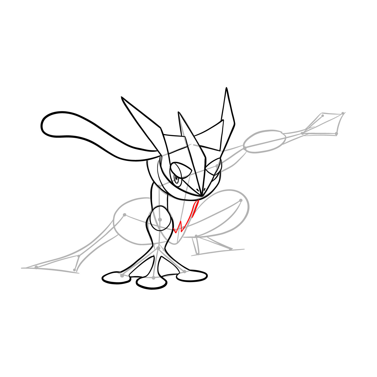 How to draw Greninja Pokemon - step 19