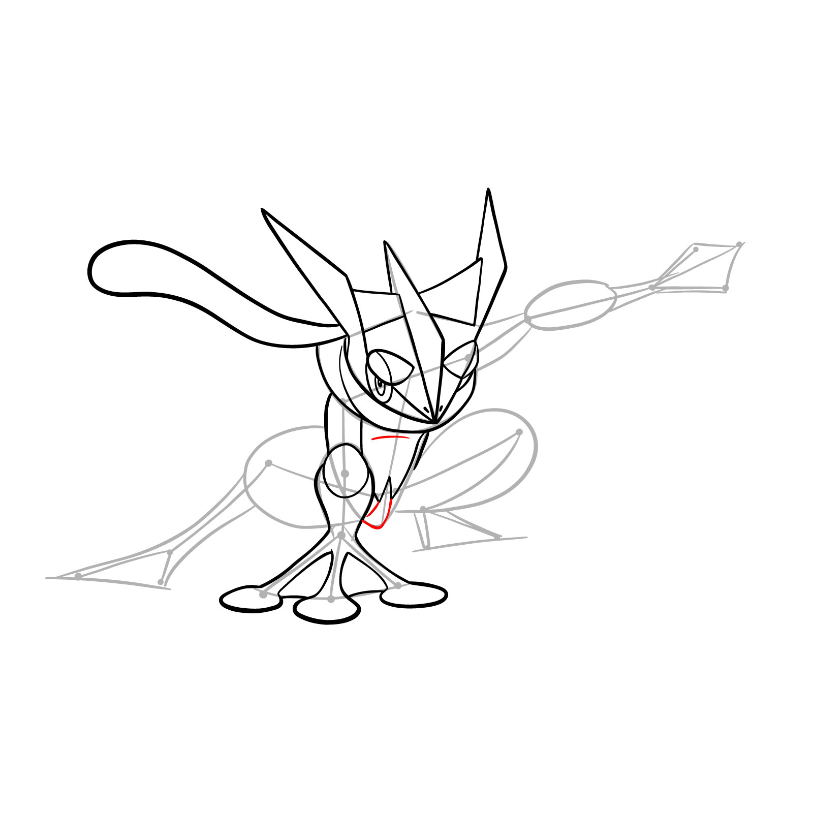 How to draw Greninja Pokemon - step 20