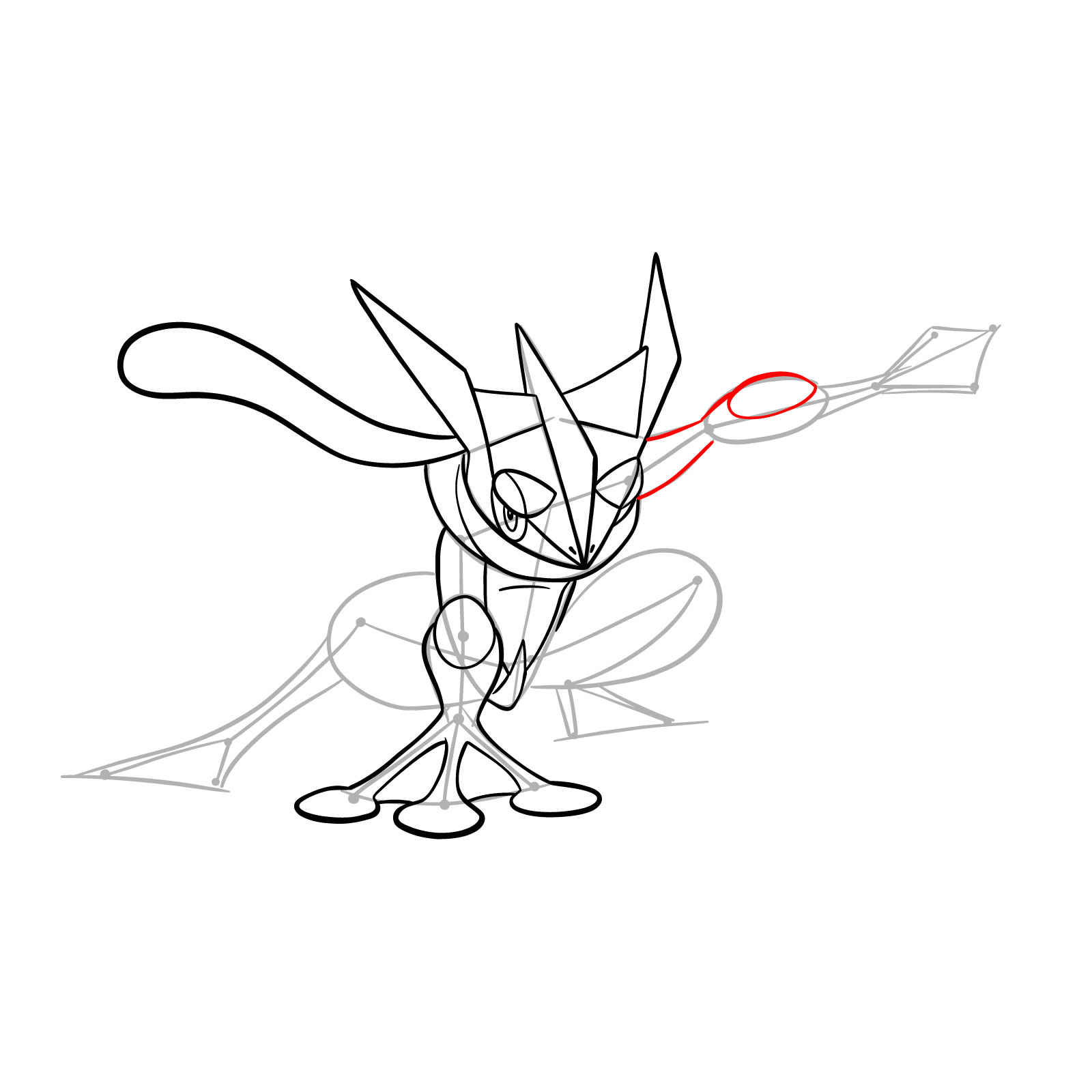 How to draw Greninja Pokemon - step 21