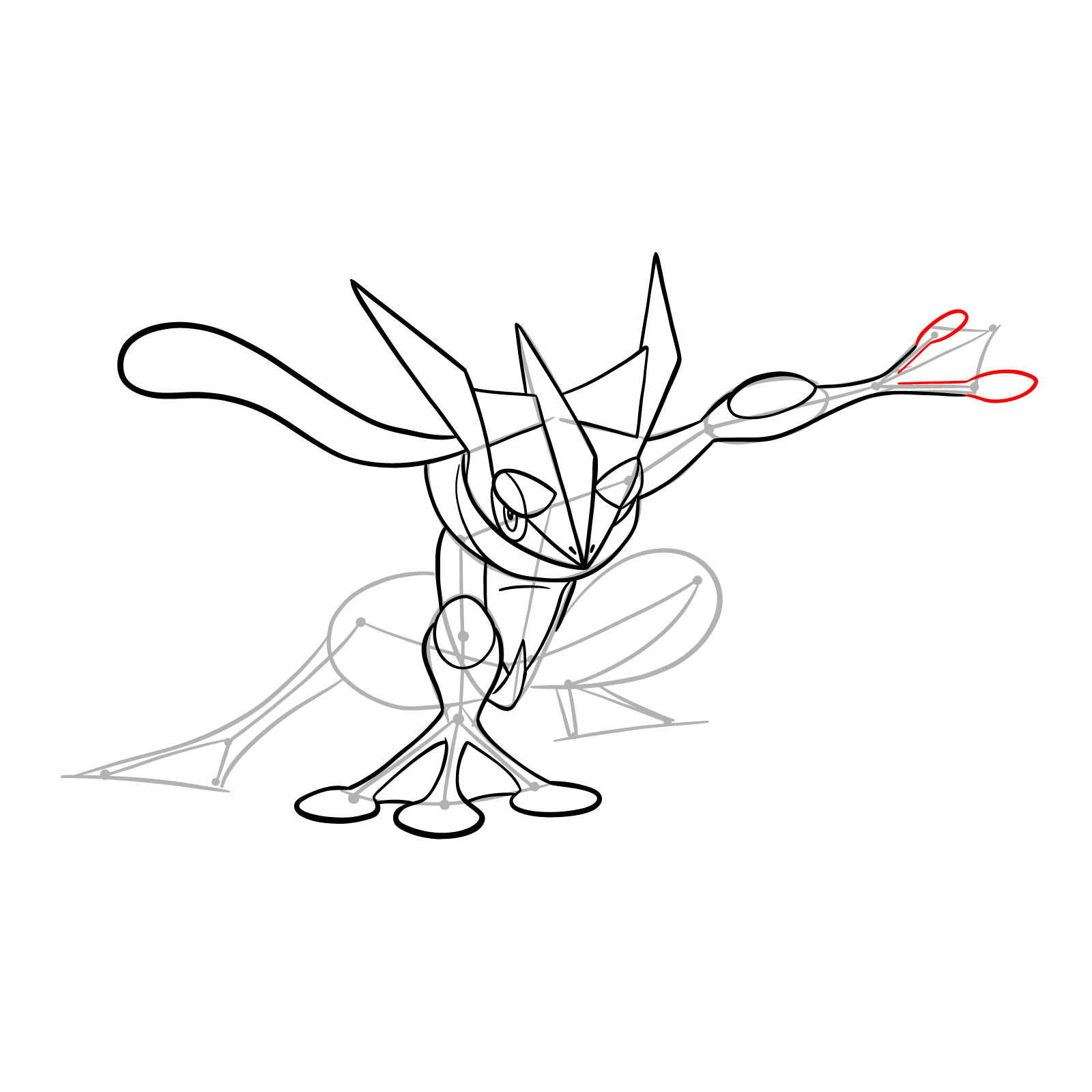 How to draw Greninja Pokemon - step 23