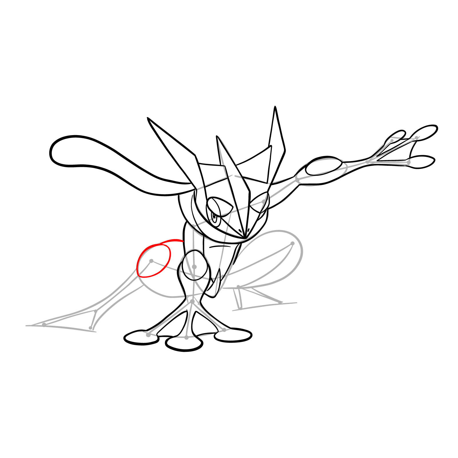 How to draw Greninja Pokemon - step 26