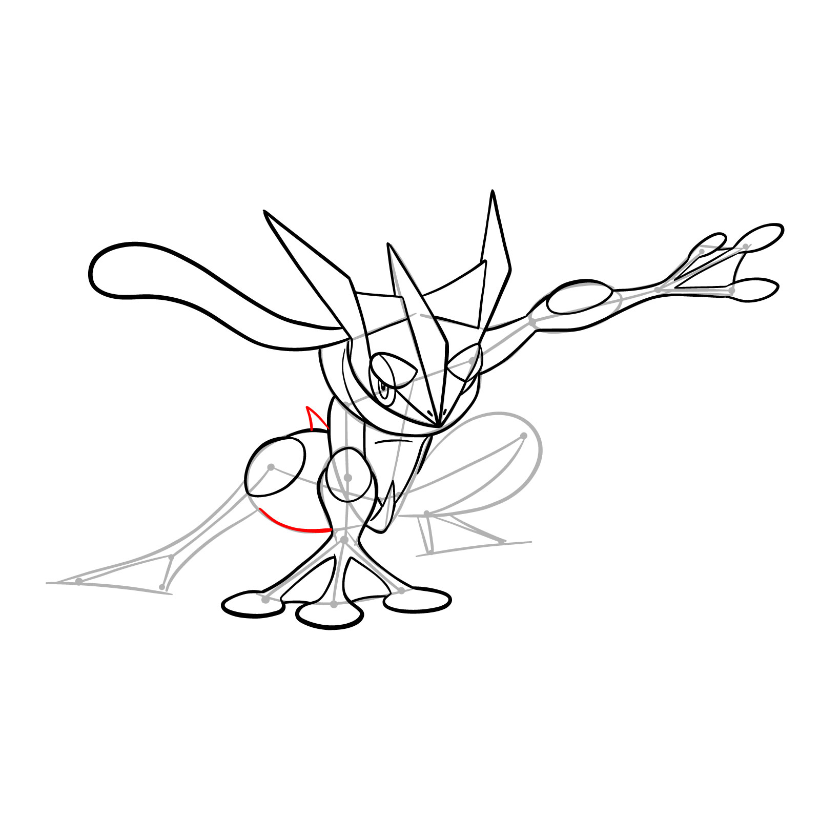 How to draw Greninja Pokemon - step 27