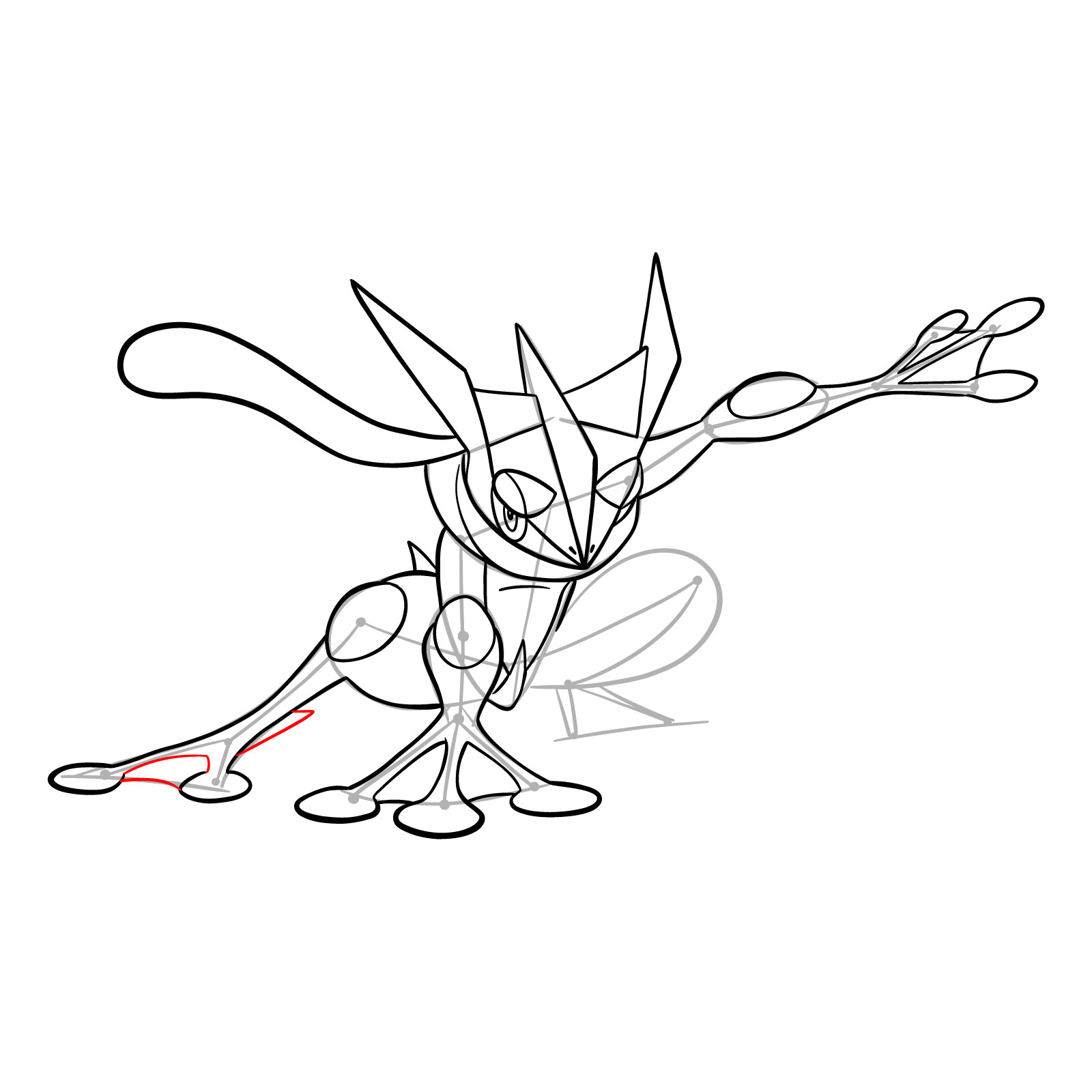 How to draw Greninja Pokemon - step 29