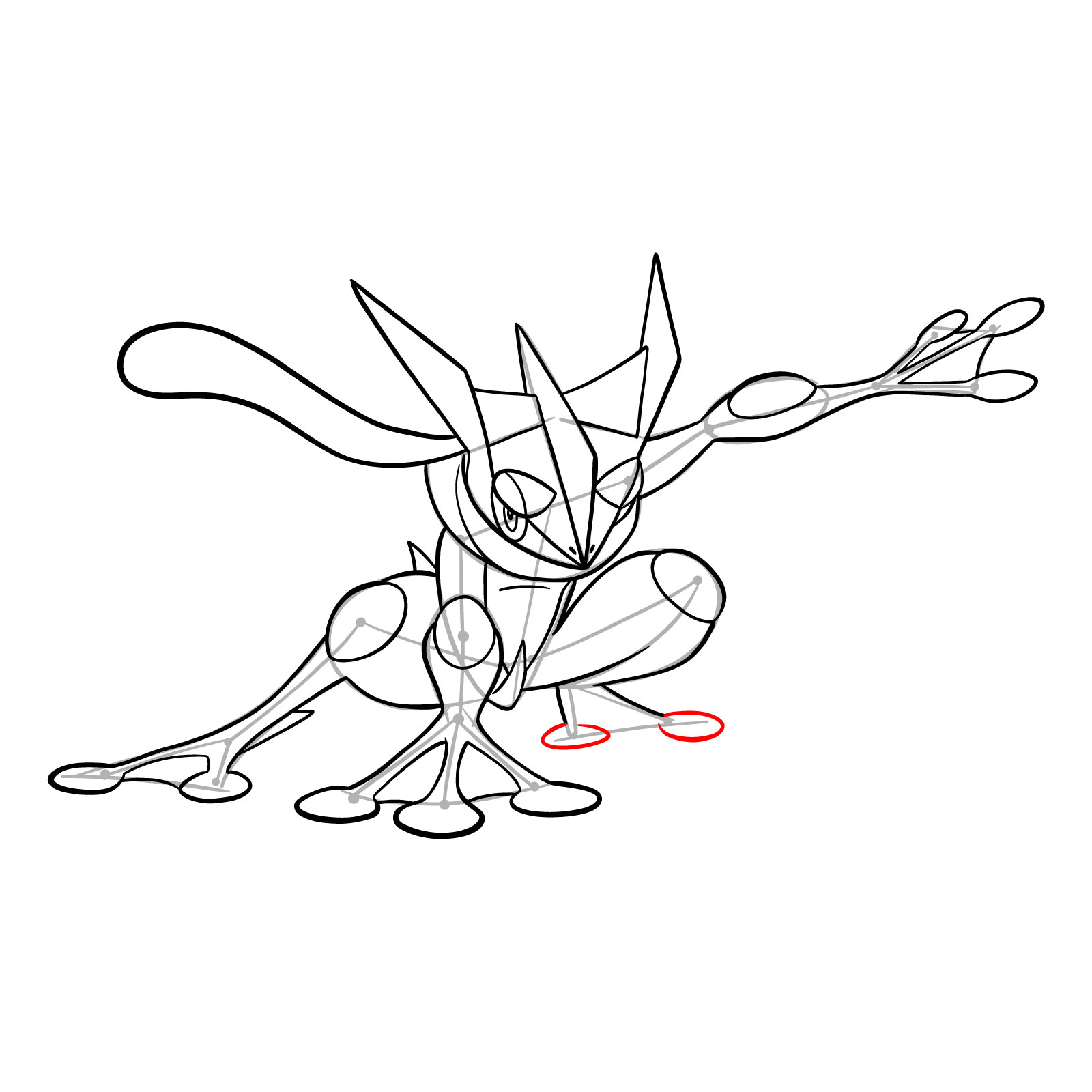 How to draw Greninja Pokemon - step 32