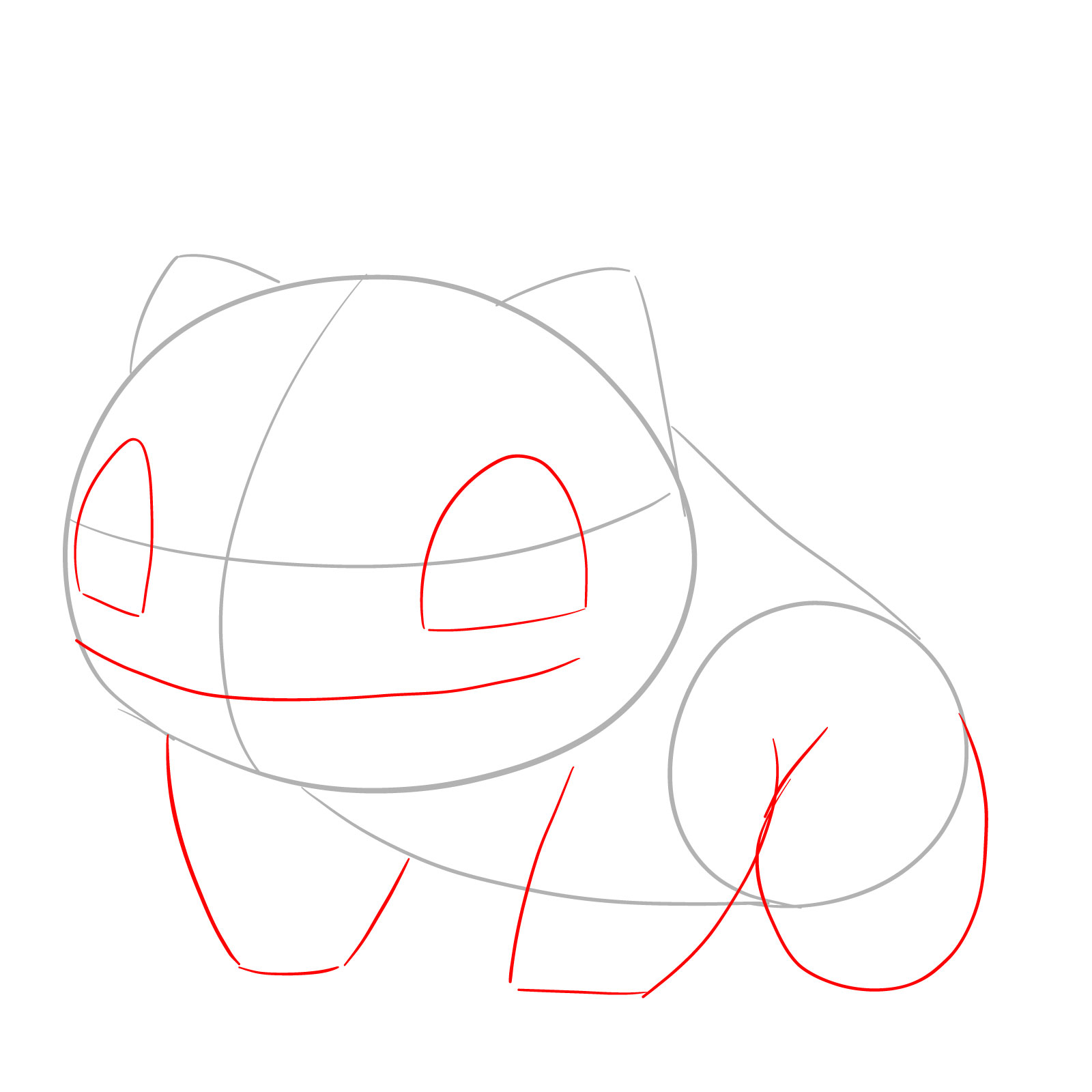 How to draw Bulbasaur - step 03