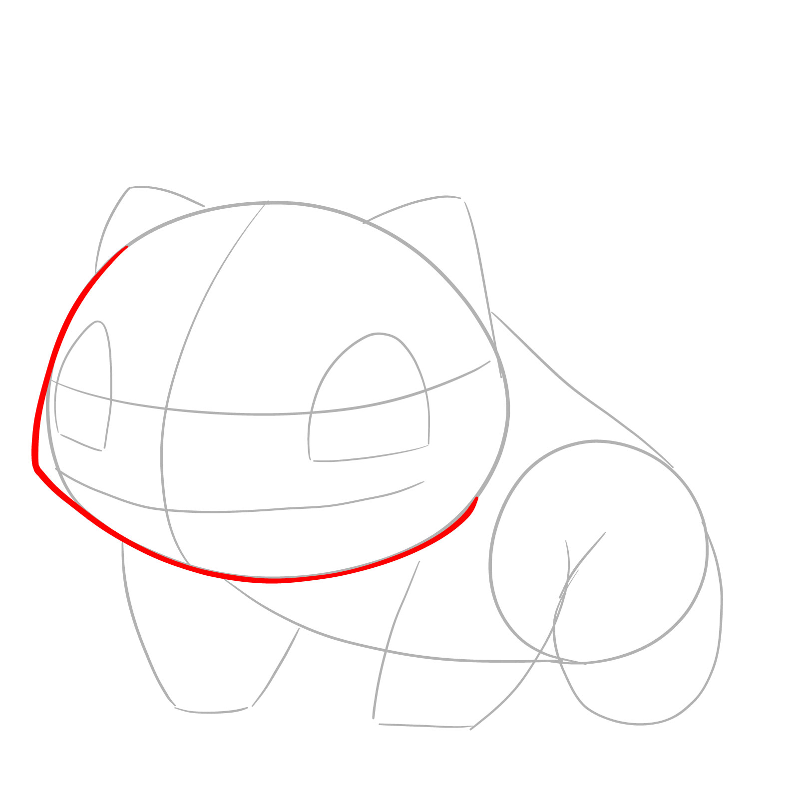 How to draw Bulbasaur - step 04
