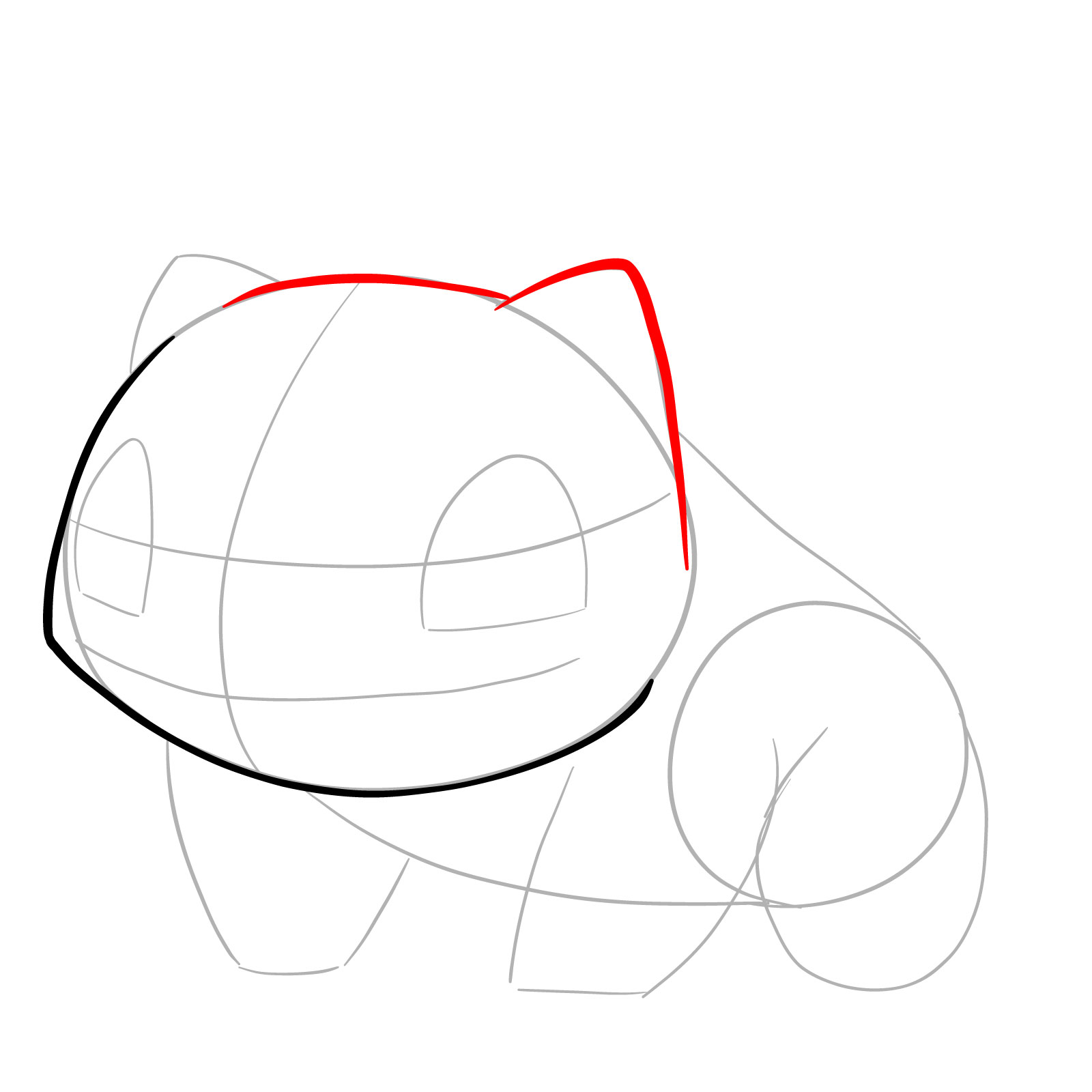 How to draw Bulbasaur - step 05