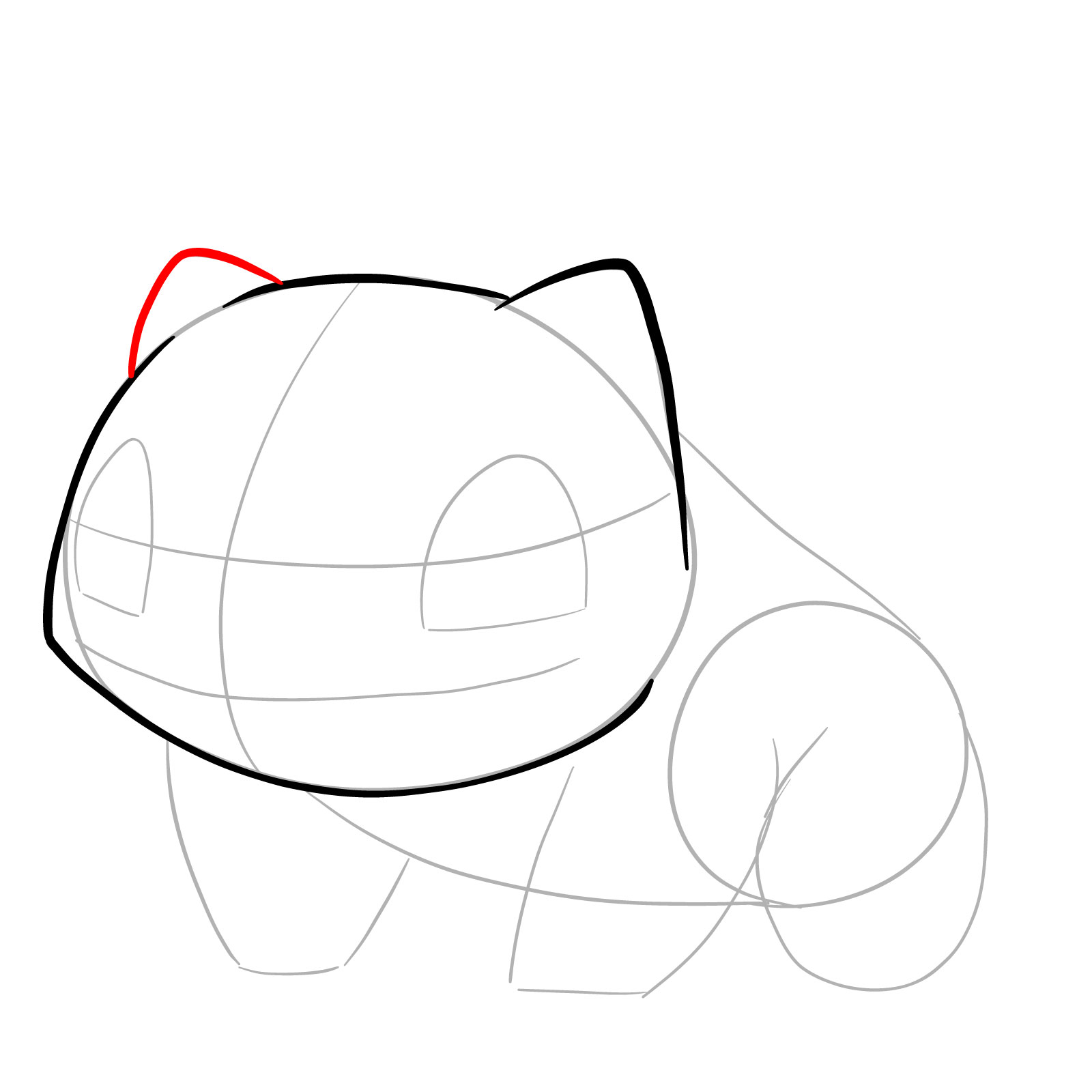 How to draw Bulbasaur - step 06