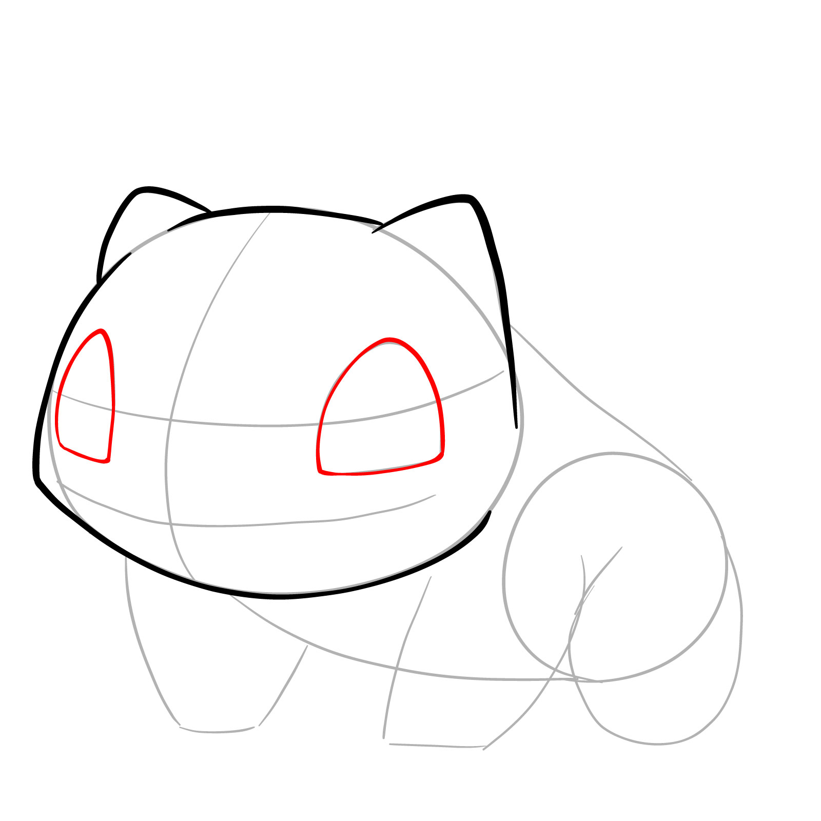 How to draw Bulbasaur - step 07