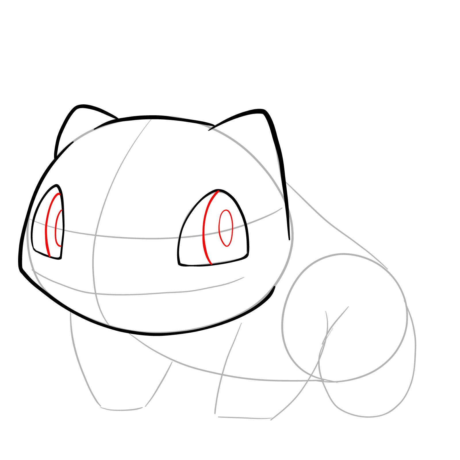 How to draw Bulbasaur - step 08