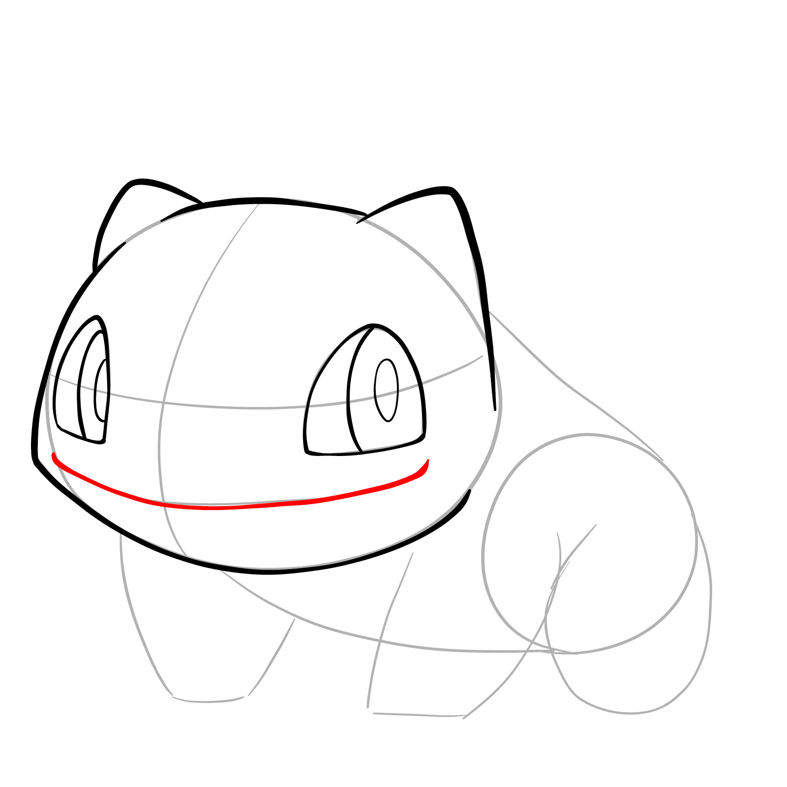 How to draw Bulbasaur - step 09