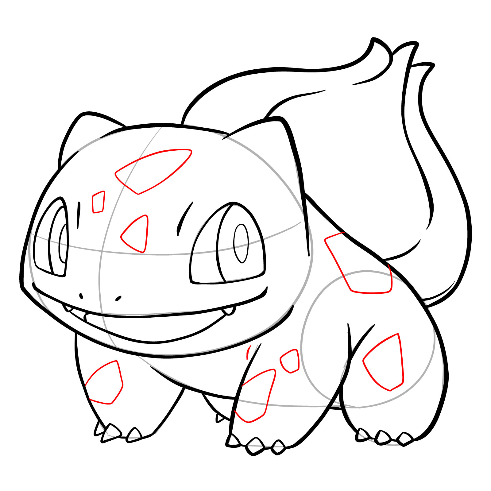 How to draw Bulbasaur - step 21