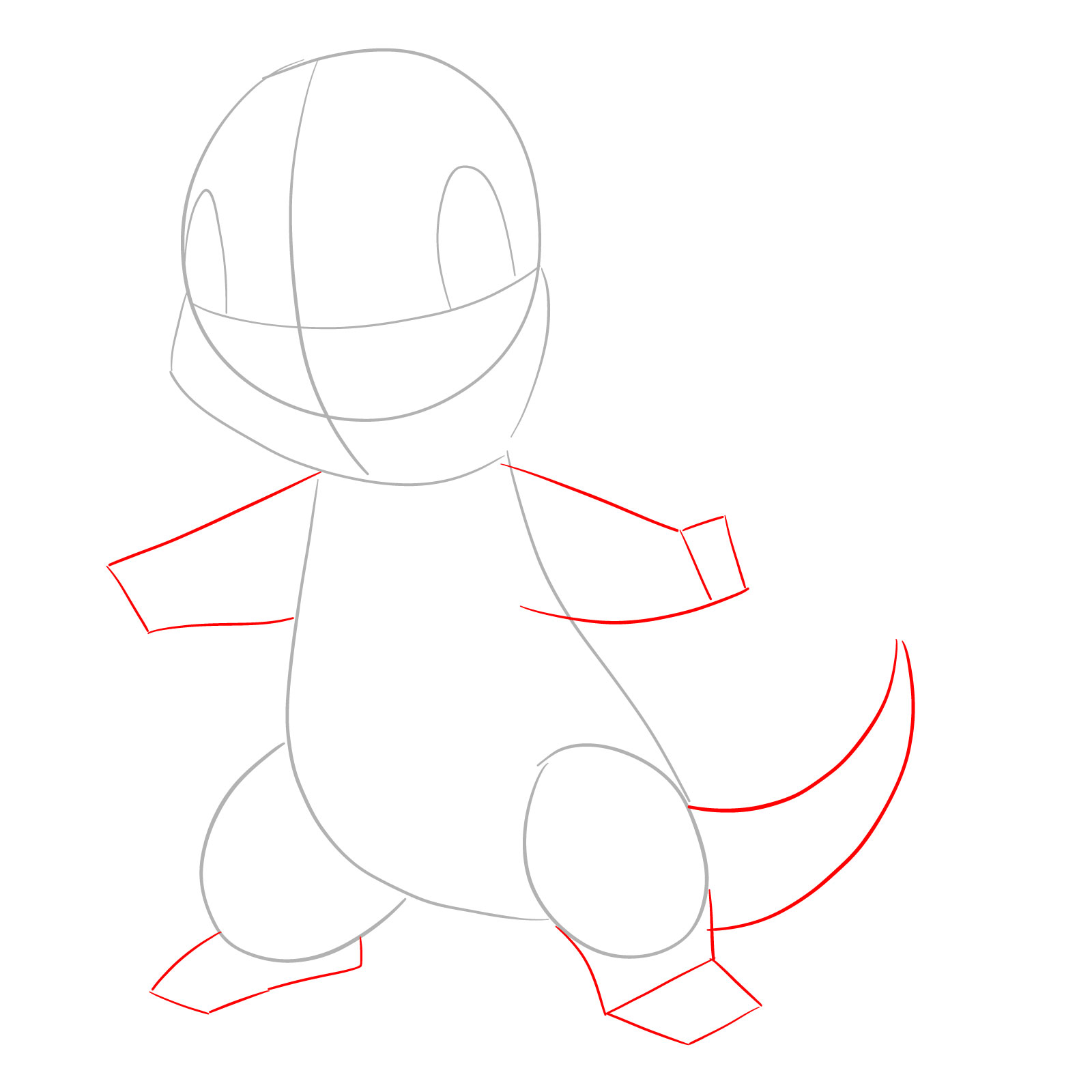 How to draw Charmander - step 03