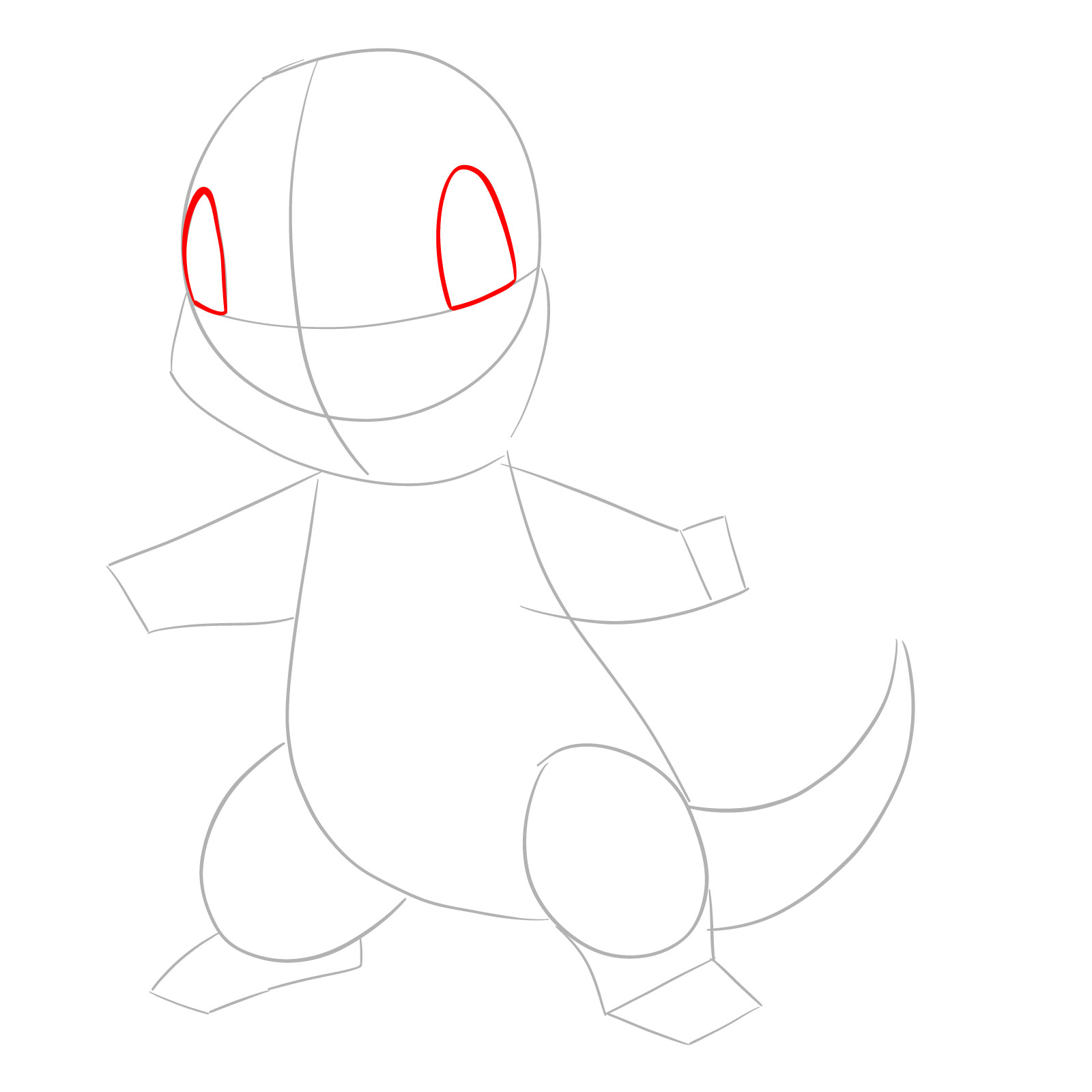 How to draw Charmander - step 04