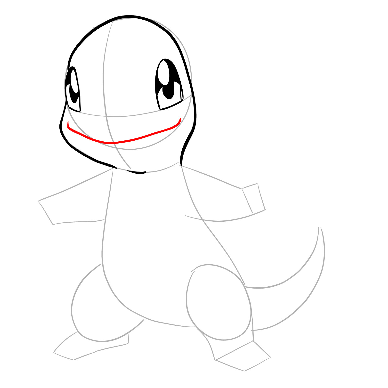 How to draw Charmander - step 08