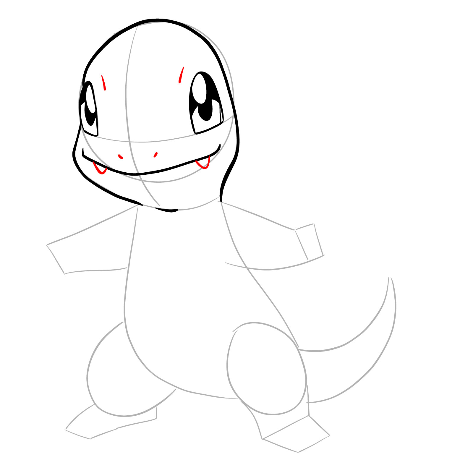 How to draw Charmander - step 09