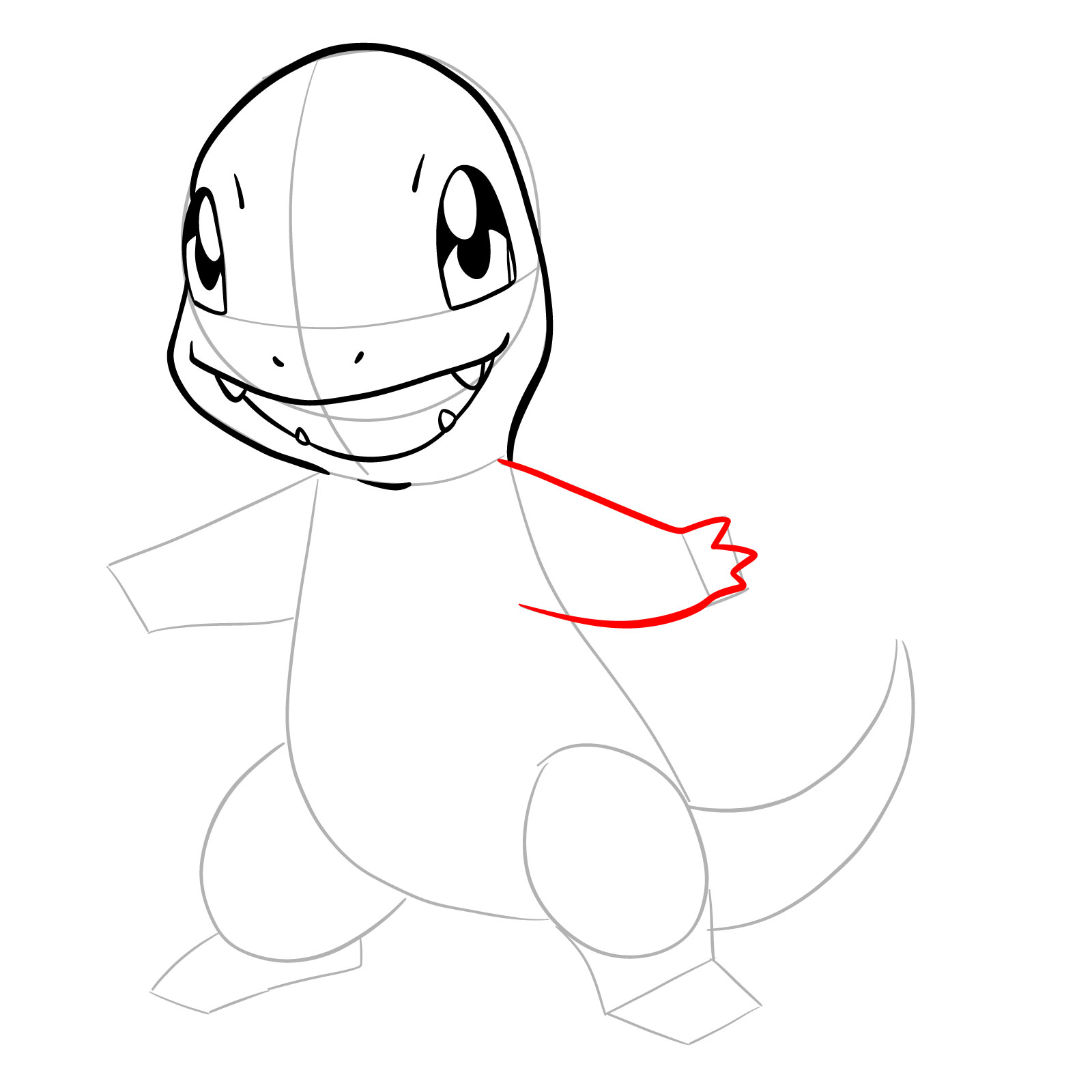 How to draw Charmander - step 11