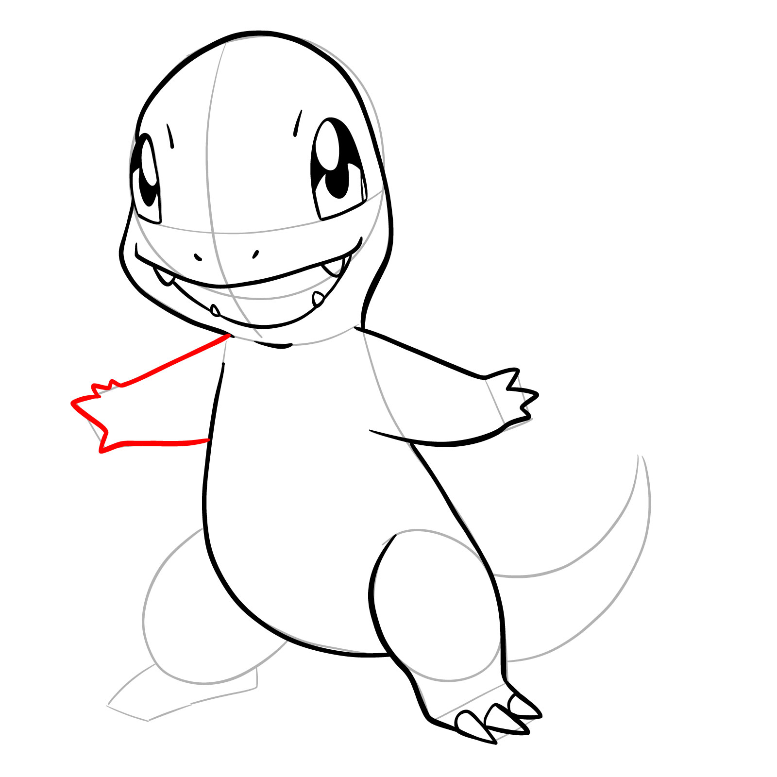 How to draw Charmander - step 15