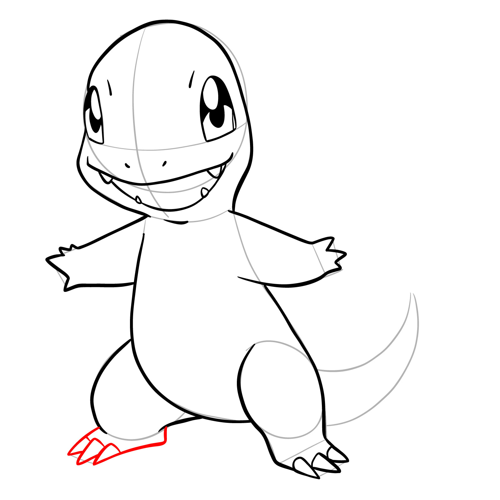 How to draw Charmander - step 17