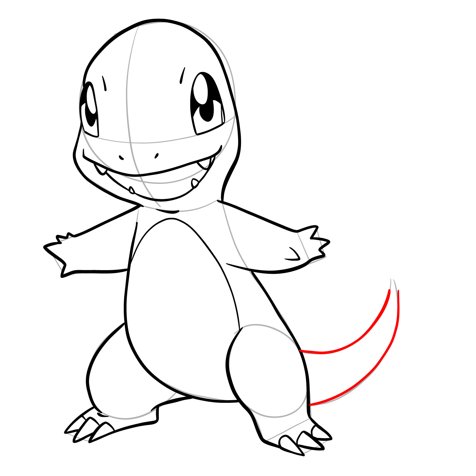 How to draw Charmander - step 19