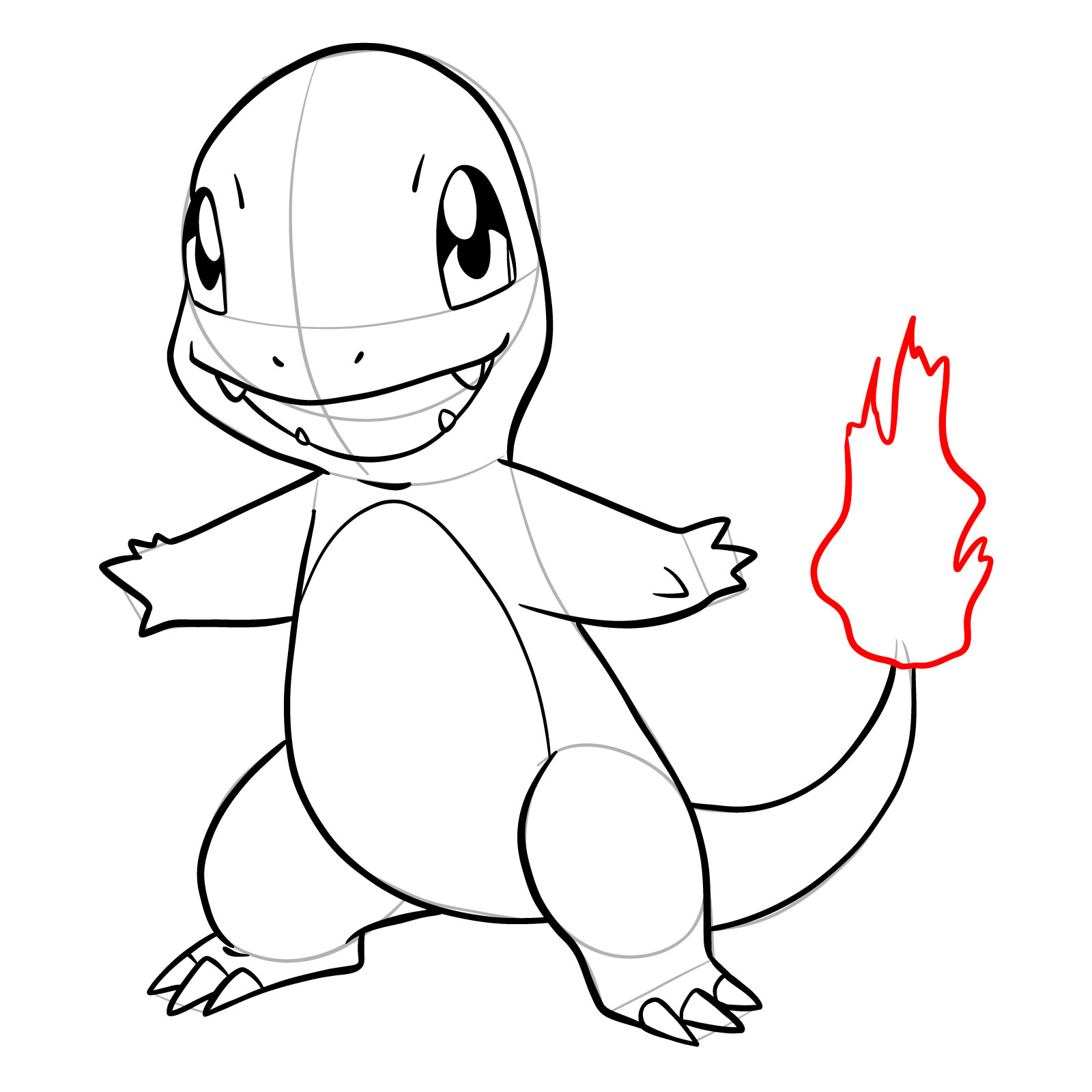 How to draw Charmander - step 20