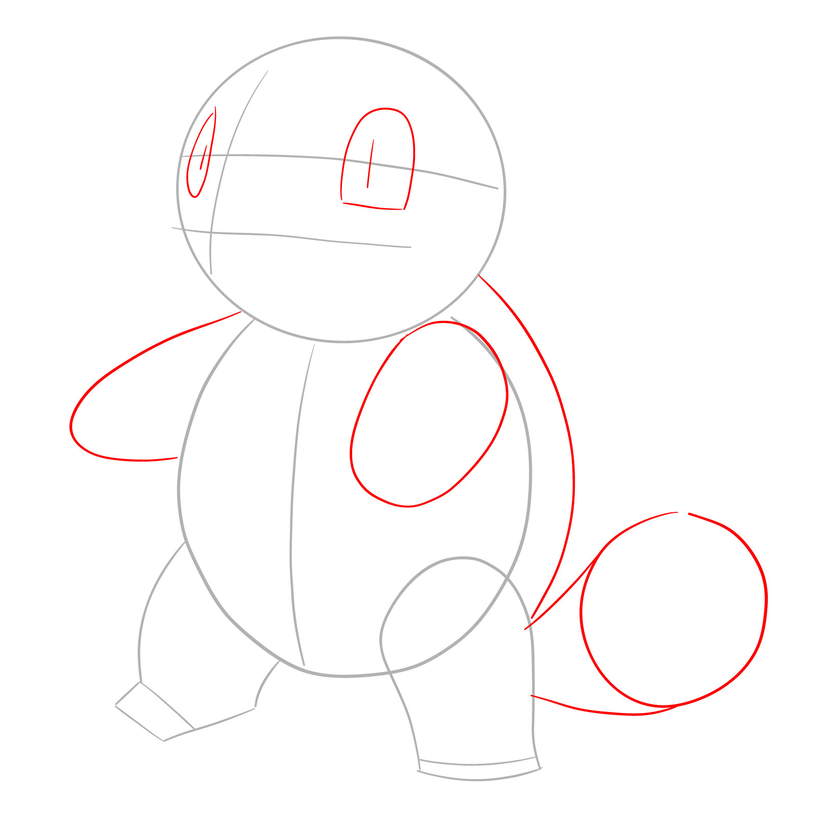 How to draw Squirtle - step 03