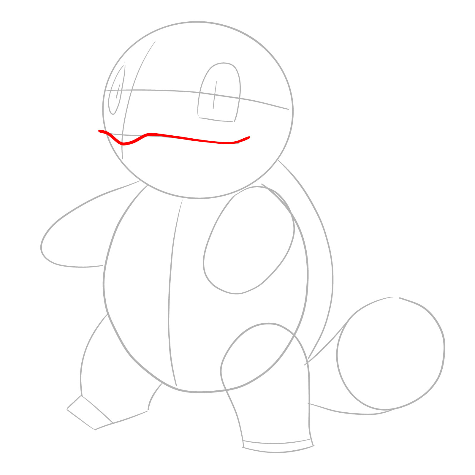 How to draw Squirtle - step 04