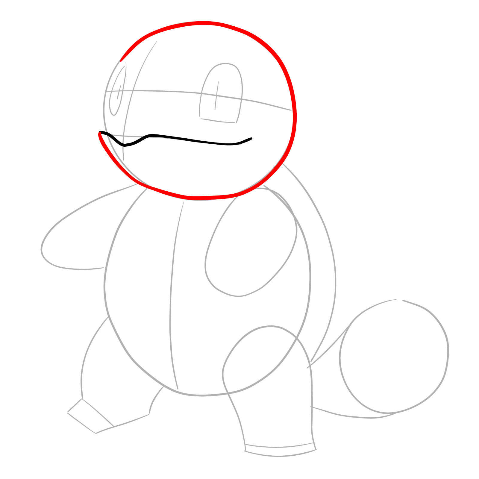 How to draw Squirtle - step 05